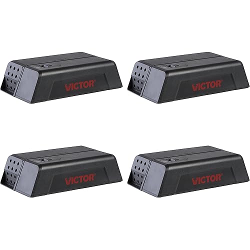 Victor M250S Indoor Humane Electronic Mouse Trap - No Touch, No See Electric Instant Kill Mouse Trap - 4 Traps