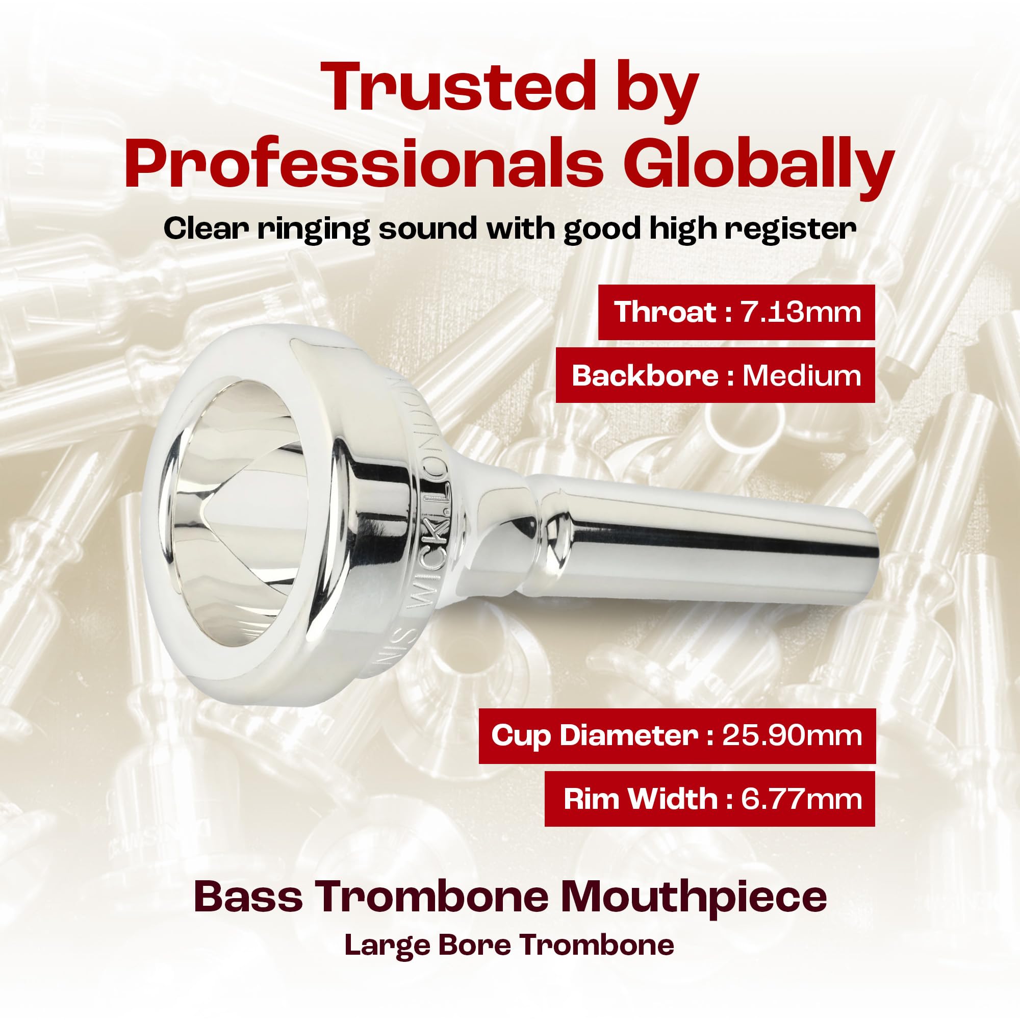 Amazon.com: Denis Wick Classic Trombone Mouthpiece Silver Plated
