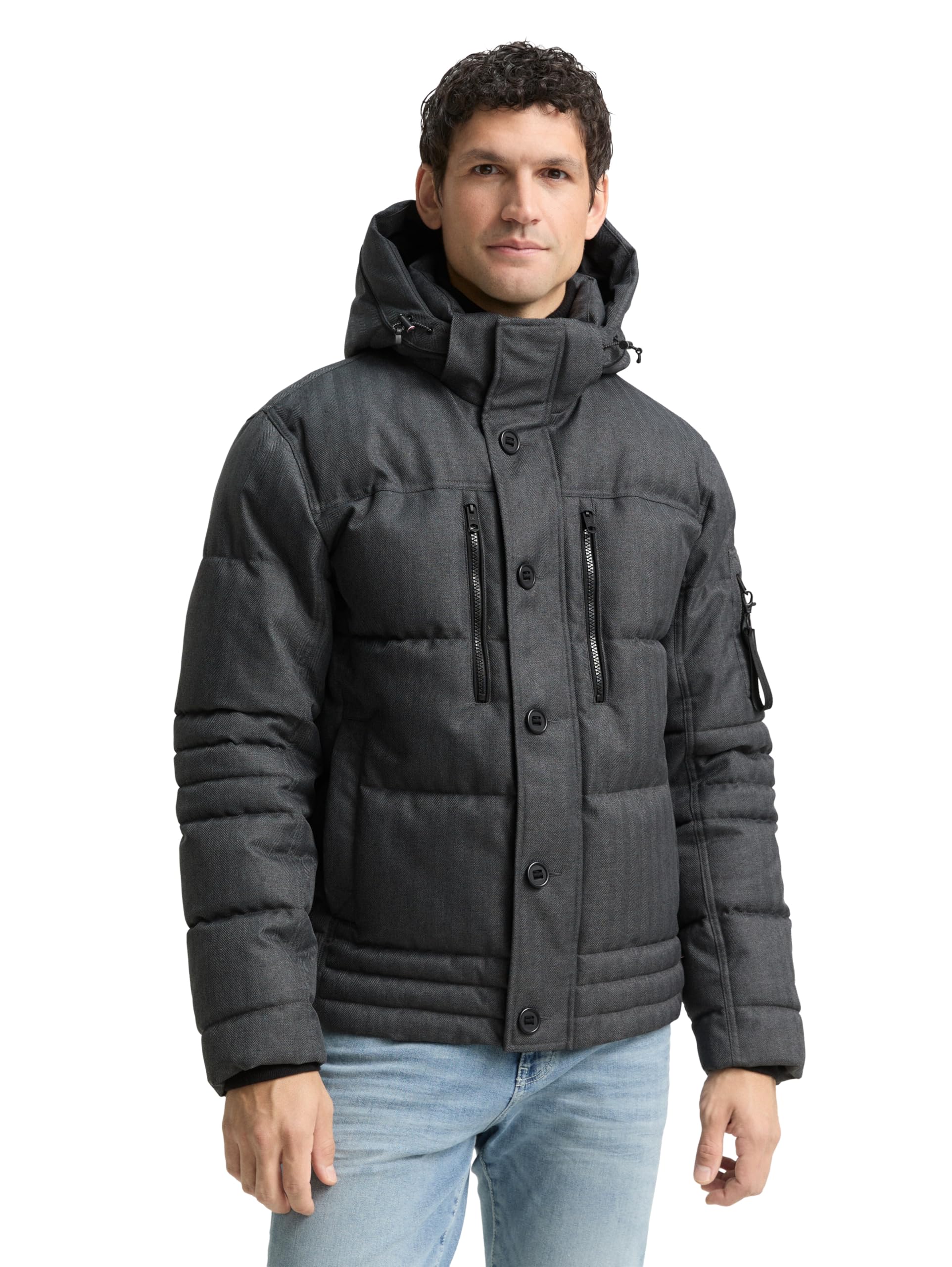 TOM TAILOR Herren 1048485 Pufferjacke mit abnehmbarer Kapuze