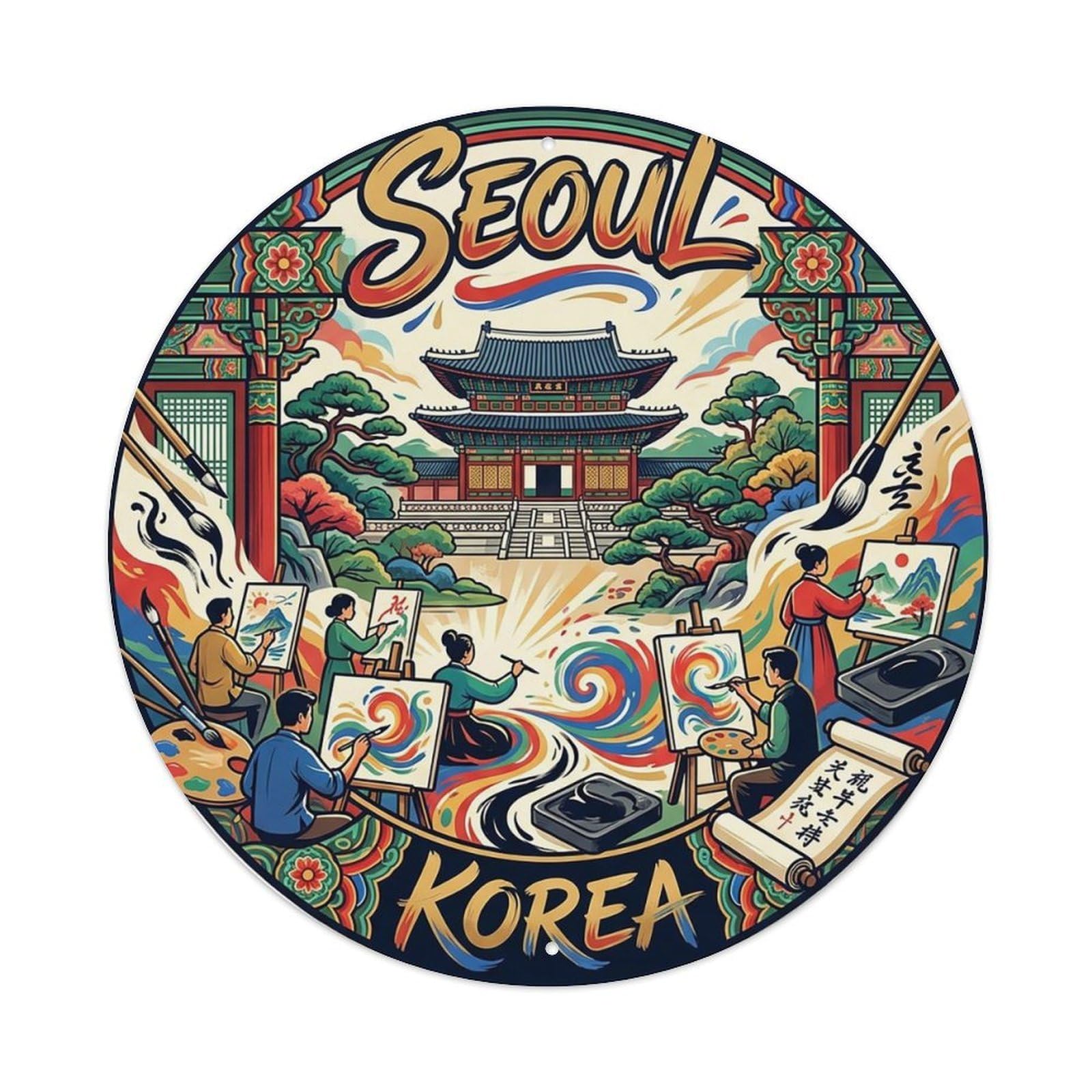 Vintage Travel Seoul Korea Inspiration Metal Tin Sign