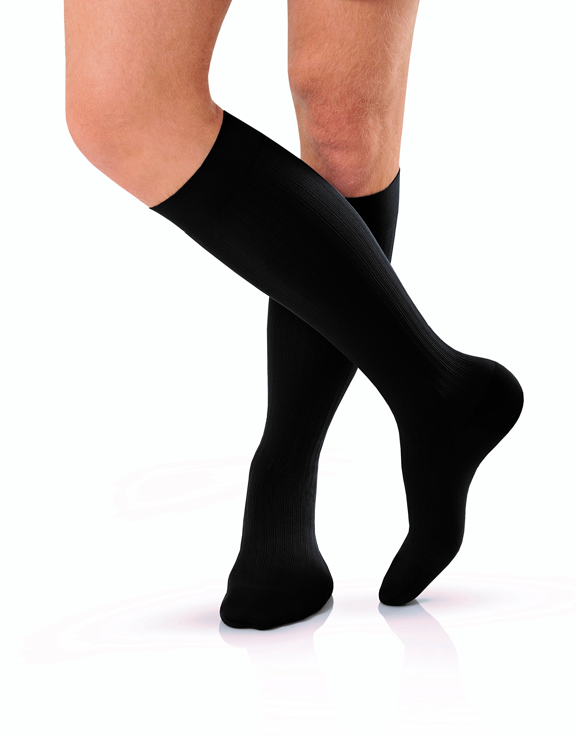 jobst for men knee high closed toe compression stockings, high quality, extra firm legware for all day comfort for males, with odor control technology, compression class- 30-51