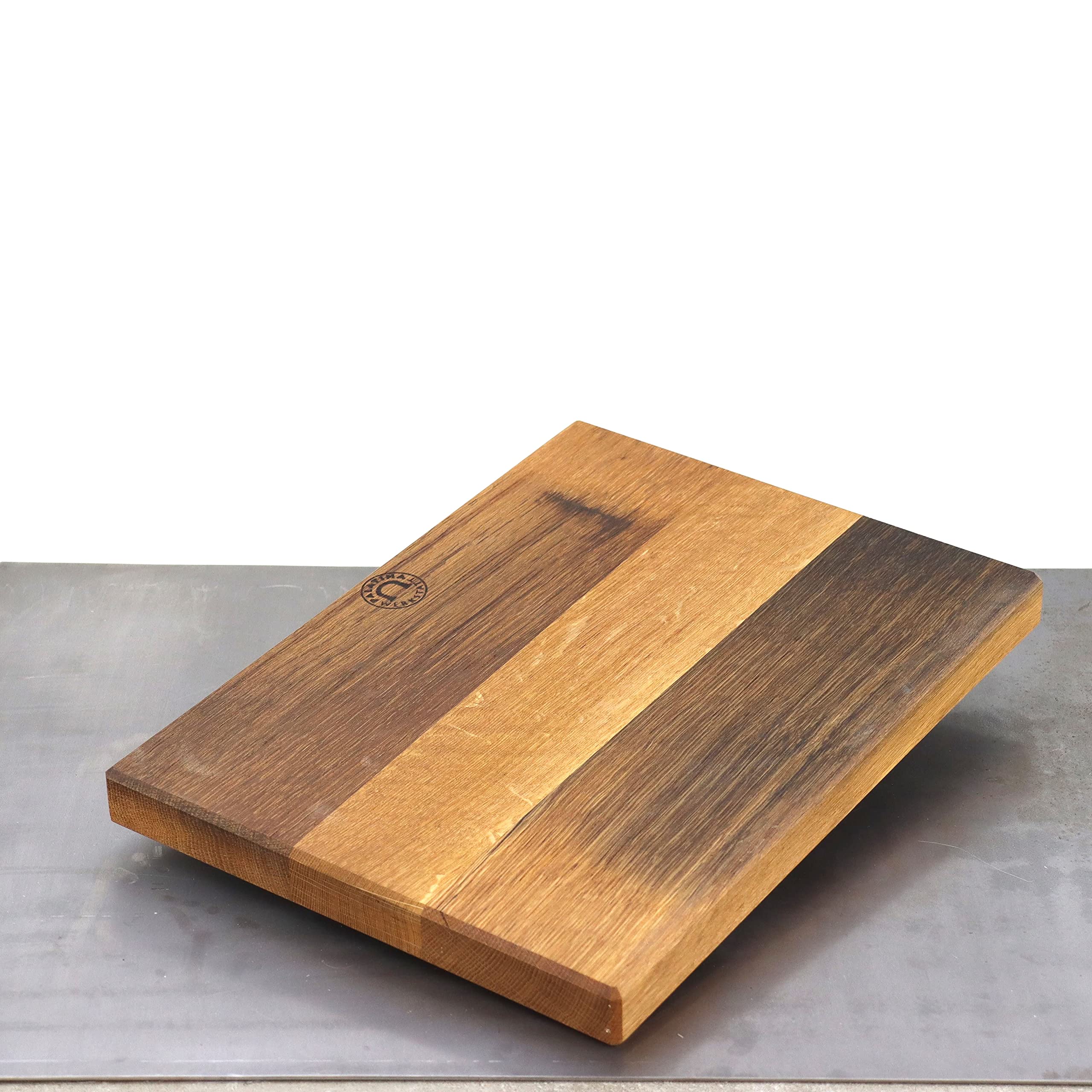 Palatina Werkstatt Schneidebrett aus Holz groß XXL & massiv aus Eiche - Küchenbrett Unikat Made in Germany 100% Handarbeit - Auch als Frühstücksbrettchen gut geeignet
