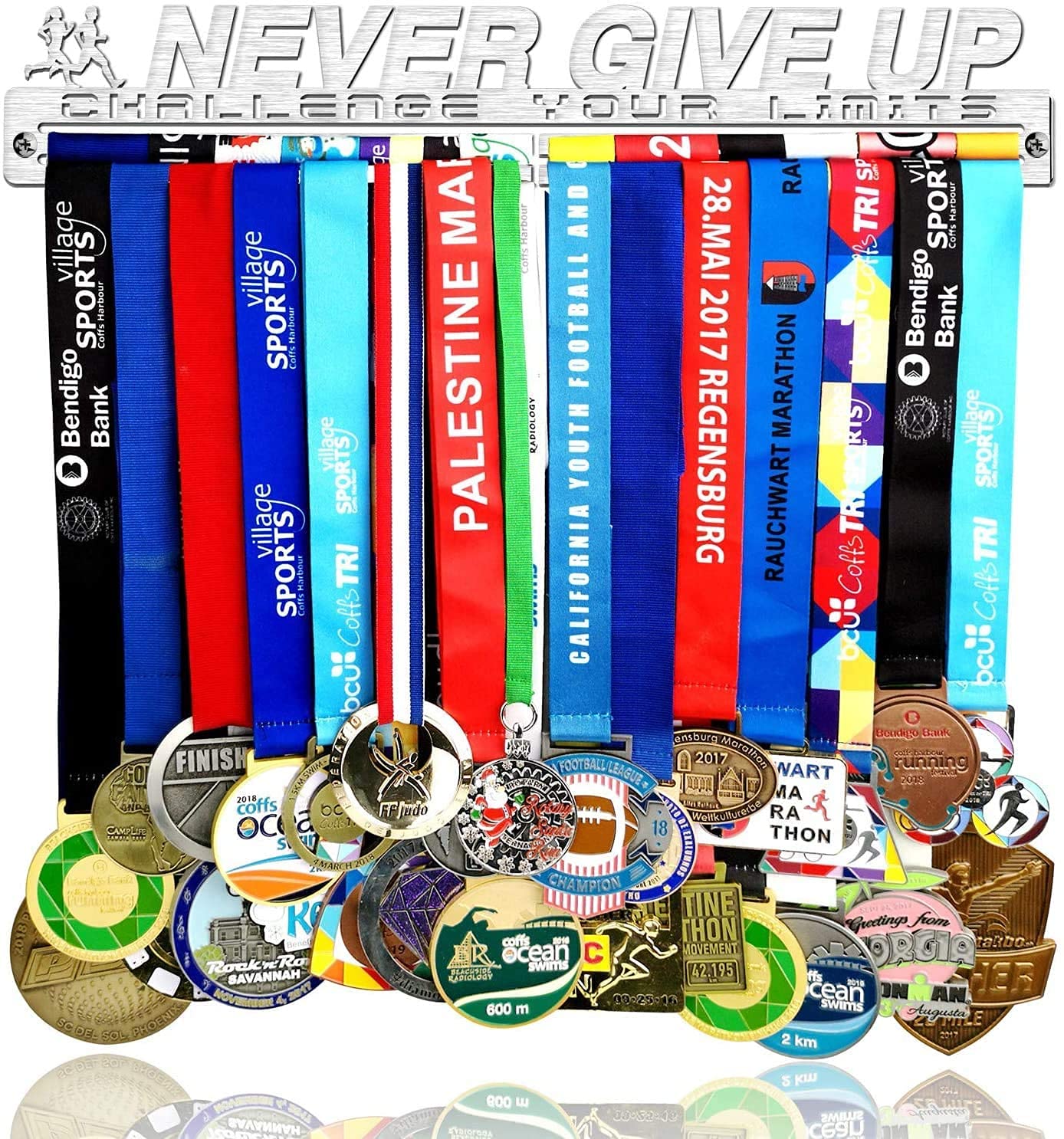 Race Medal Holder Hanger Display Trophy Shelf Bib Wall Display for