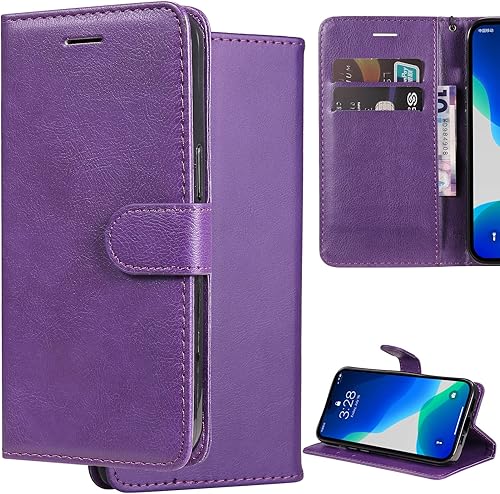 Ammeer Funda para Huawei Nova Y61, PU Cuero Magnético Flip Folio Libro Billetera Cubierta Kickstand con ranuras para tarjetas de crédito Correa de