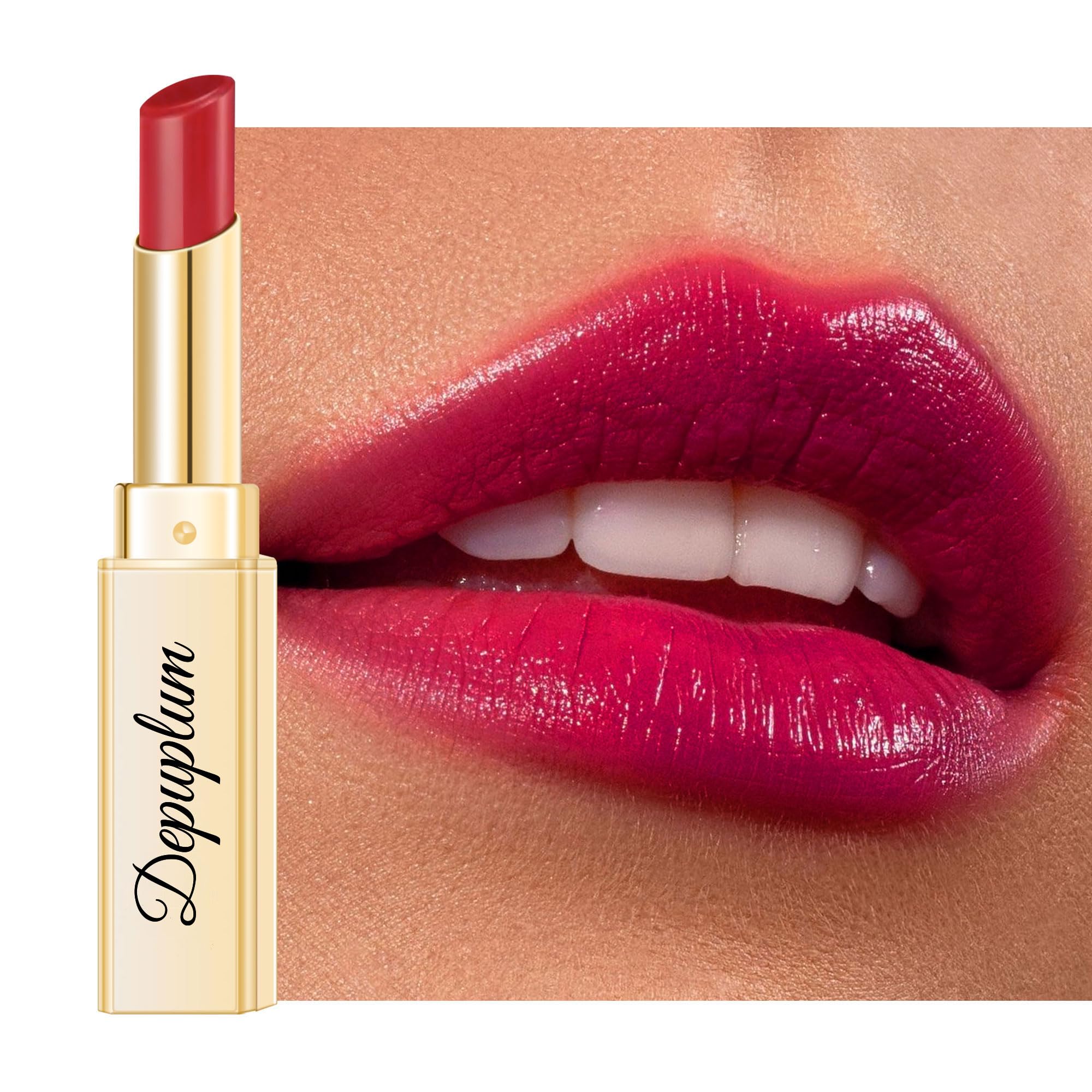 DM74 MVP - Pintalabios para mujer, color rojo, hidratante, brillo de labios, cobertura media, larga duración