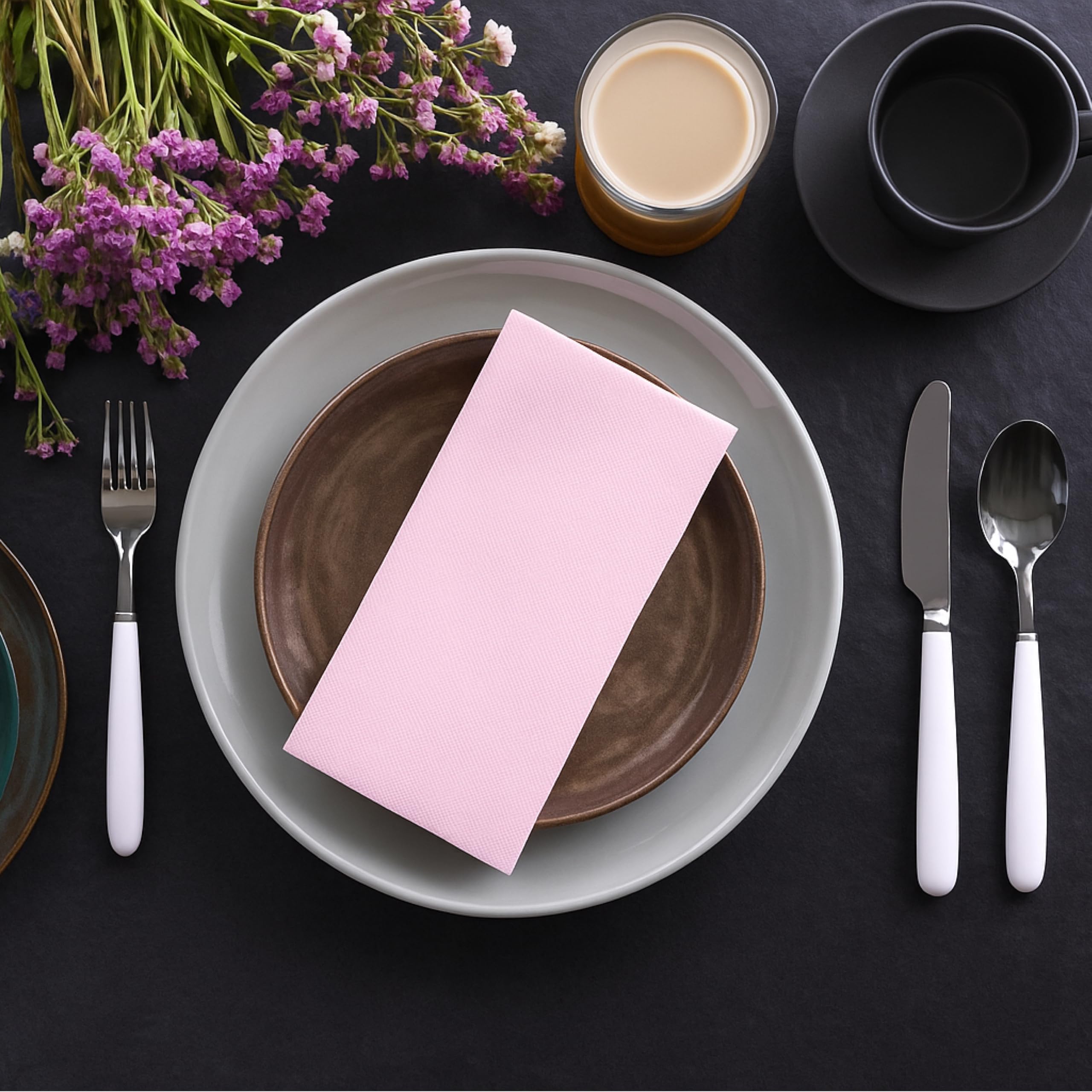 Qilery 100 Servilletas De Colores Para Cena, De Lino, Decorativas, De 17 X  12 Pulgadas, Toalla, image size:2560x2560