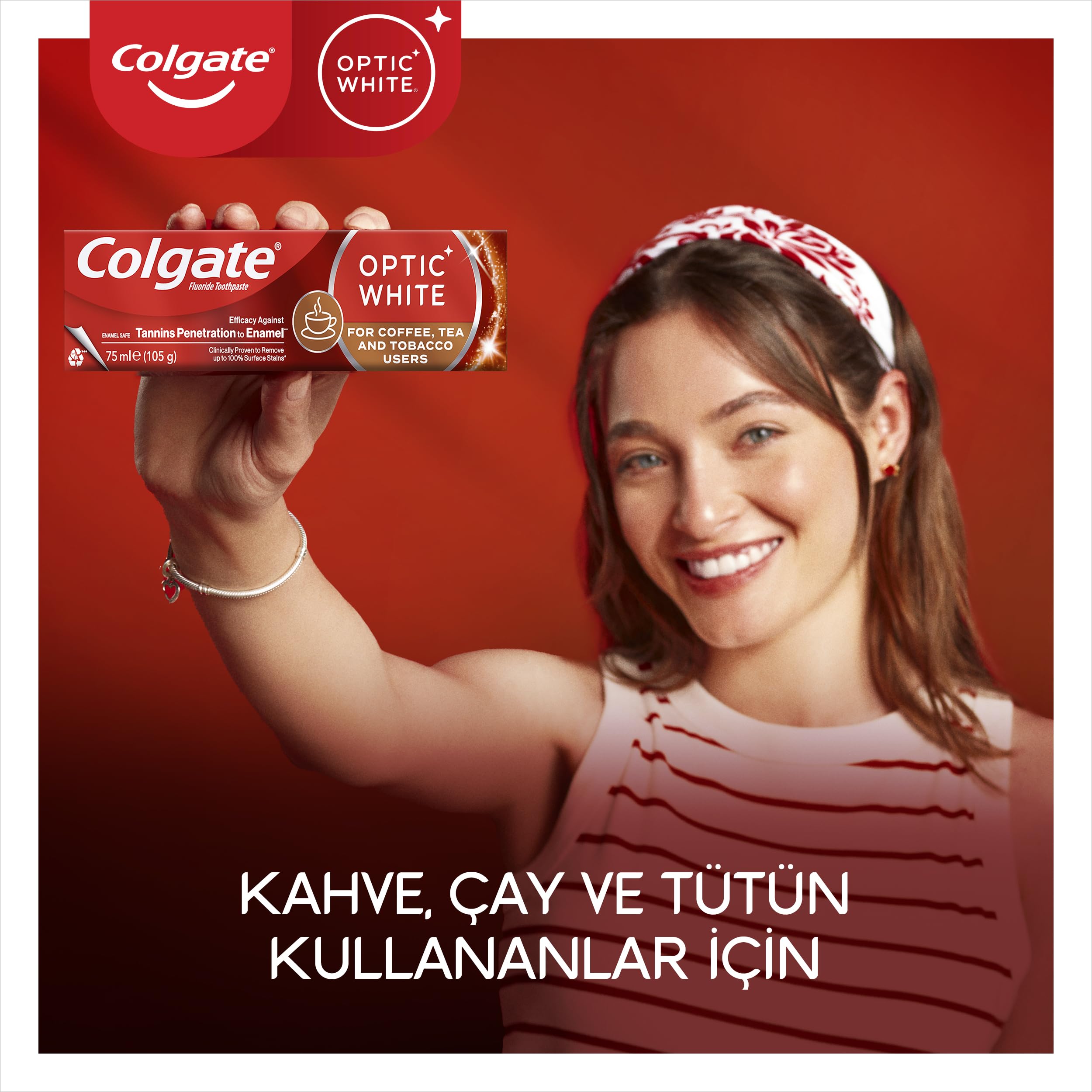 COLGATE Optic White Kahve ve Çay Kullanıcıları İçin Beyazlatıcı Diş Macunu 75 ml