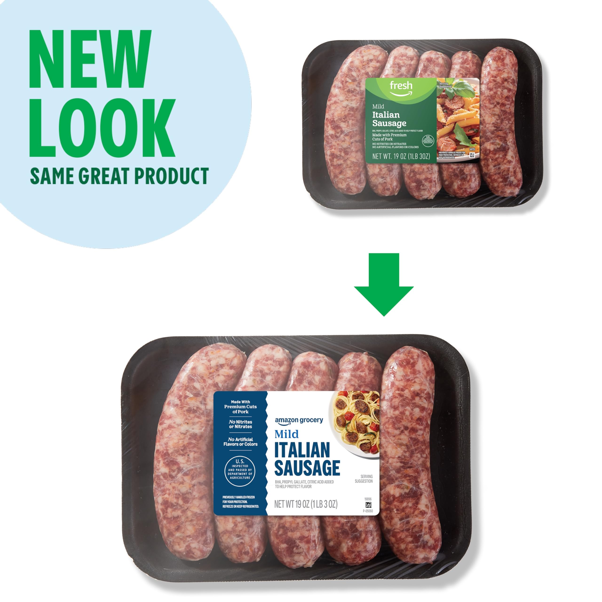 Amazon Grocery Mild Italian Sausage 19 Oz Frozen Previously Fresh Brand Packaging May Vary — view 4