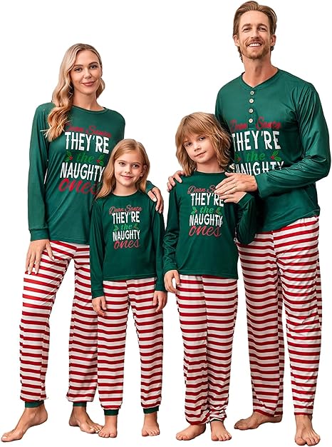 Ekouaer Family Christmas Pajamas Matching Sets Womens Mens Pjs Long Sleeve Sleepwear Holiday Lounge Sets