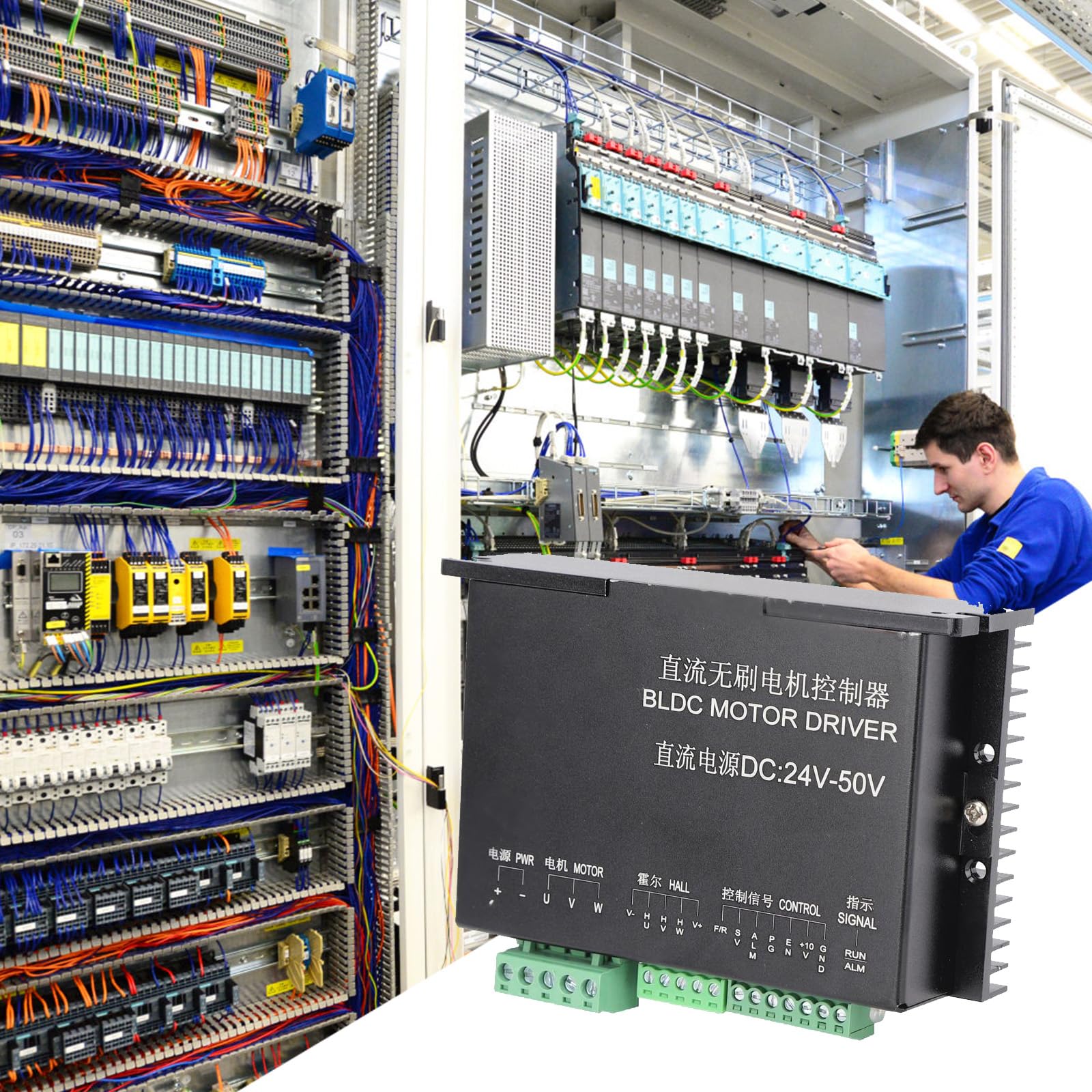 Controlador De Velocidad Del Motor De Cc De 20-50v,Controlador De Motor Cc Sin Escobillas,Puente Completo TrifáSico,Se Puede Conectar Directamente A Un PotencióMetro Externo O Controlador De Velocidad