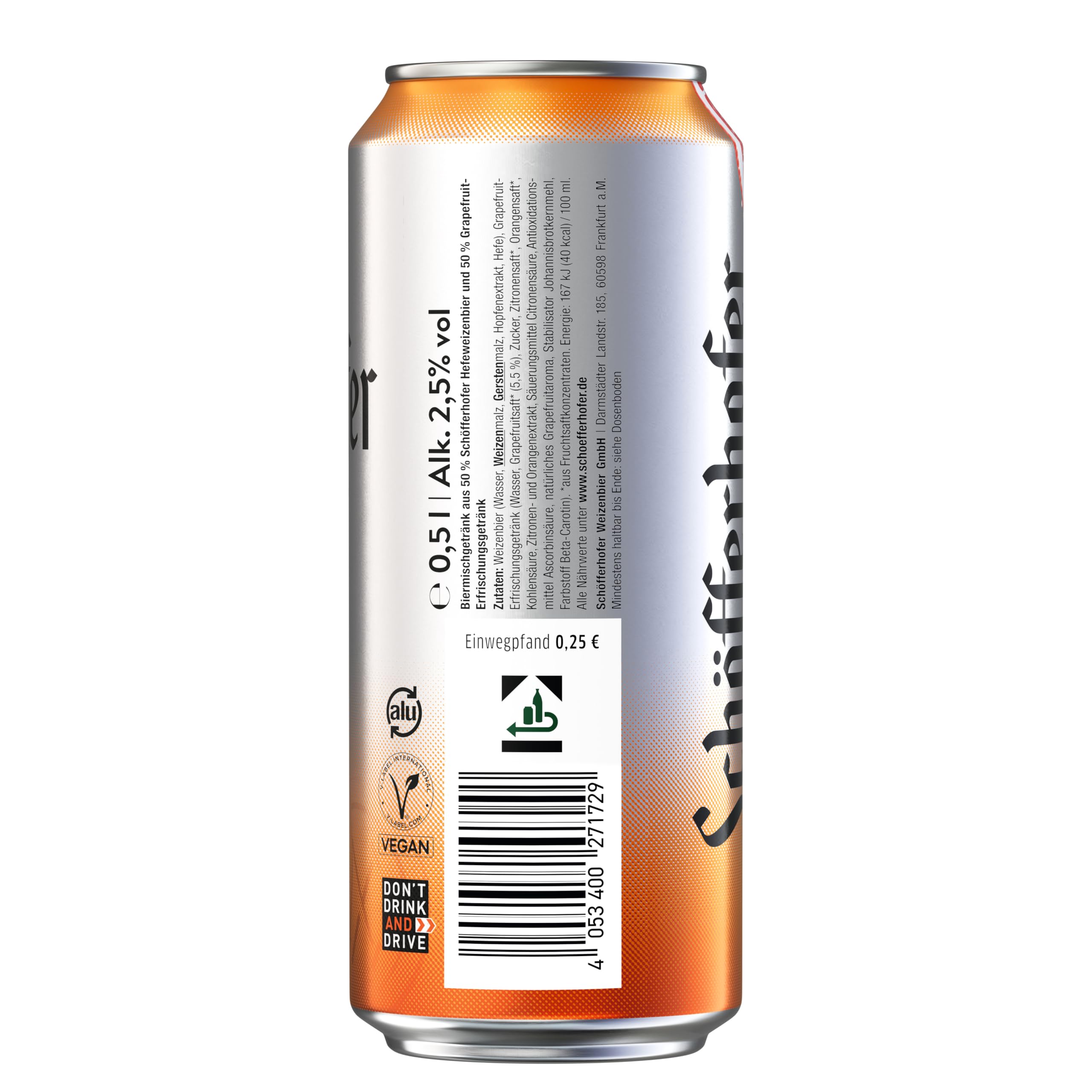 Schöfferhofer Grapefruit, EINWEG 24x0,50 L Dose