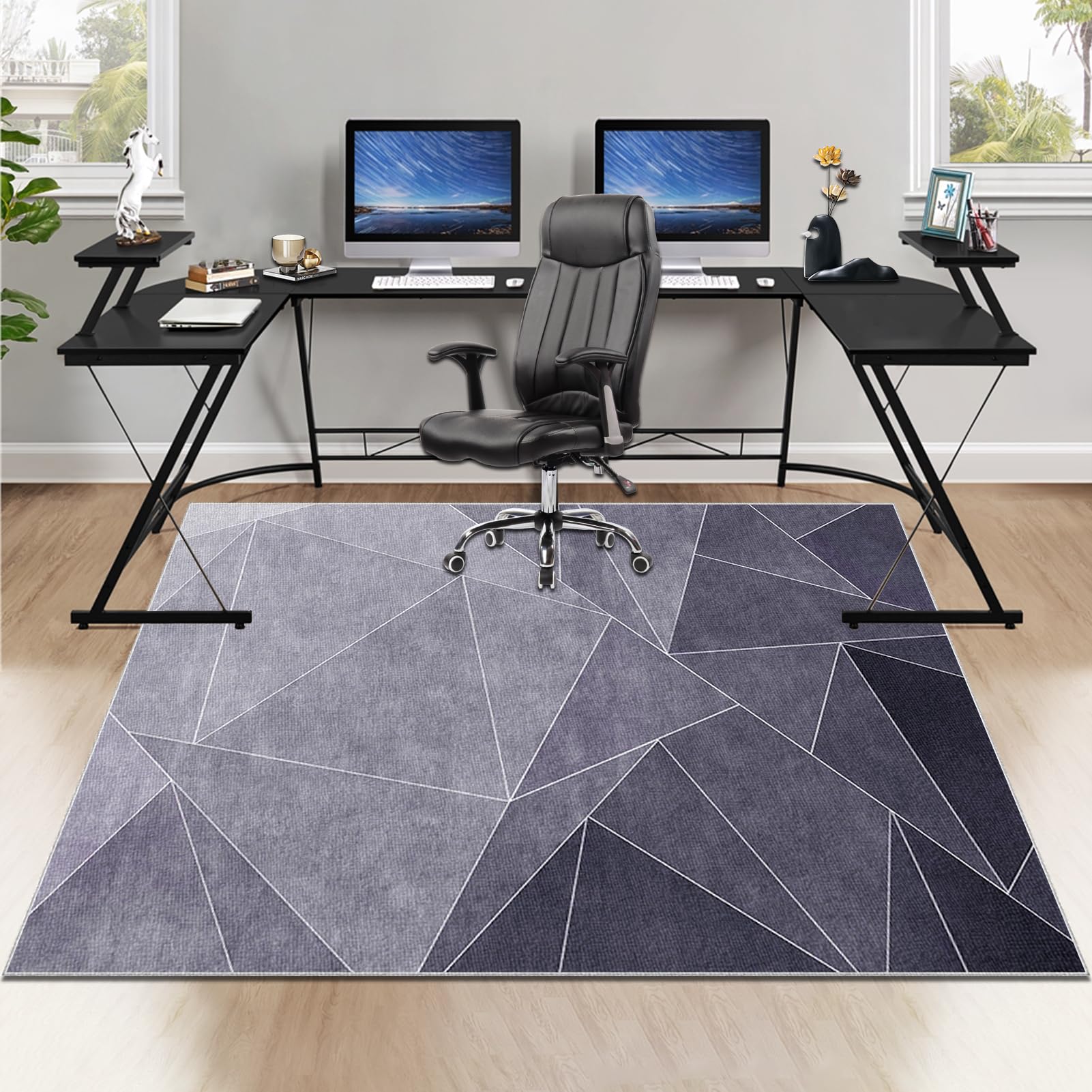 Mata na krzesło na biurko do domowego biura duży fotel gamingowy mata antypoślizgowa podkładka pod dywan i twarda podłoga wielofunkcyjna zmywalna 180 x 200 cm