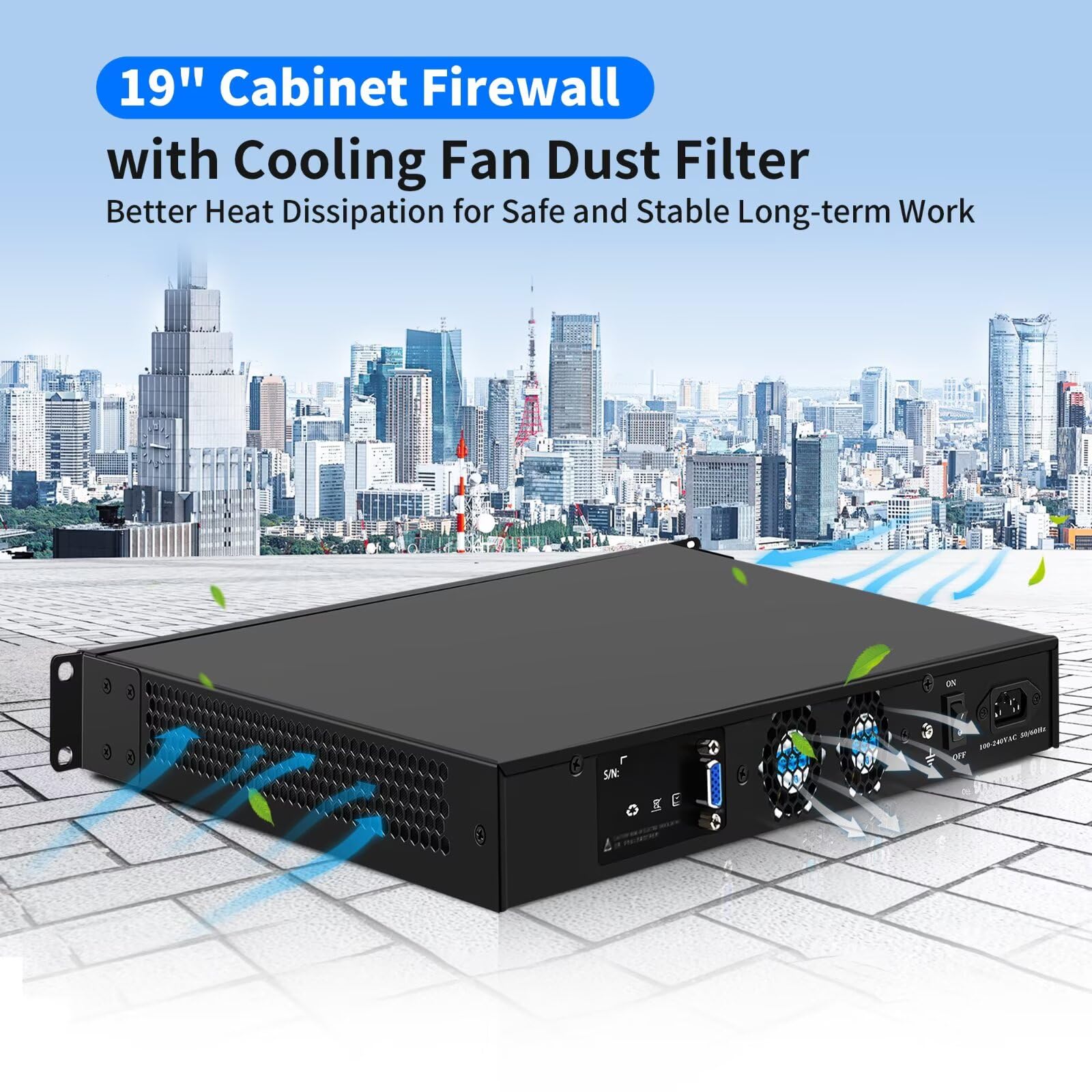 1U Firewall Rackmount 19 Inch, OPNsense, Network Appliance, i7-3520M, 2 x SFP+ 82599es 10Gbe/6 i226V Lan/2USB/COM/VGA/SIM, DDR3 8G RAM 128G SSD