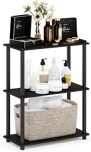 Miniatura 159 de Furinno Turn-N-Tube - Estantes de almacenamiento, estante para libros de 3 niveles, estante esquinero, estantes abiertos sin herramientas, para