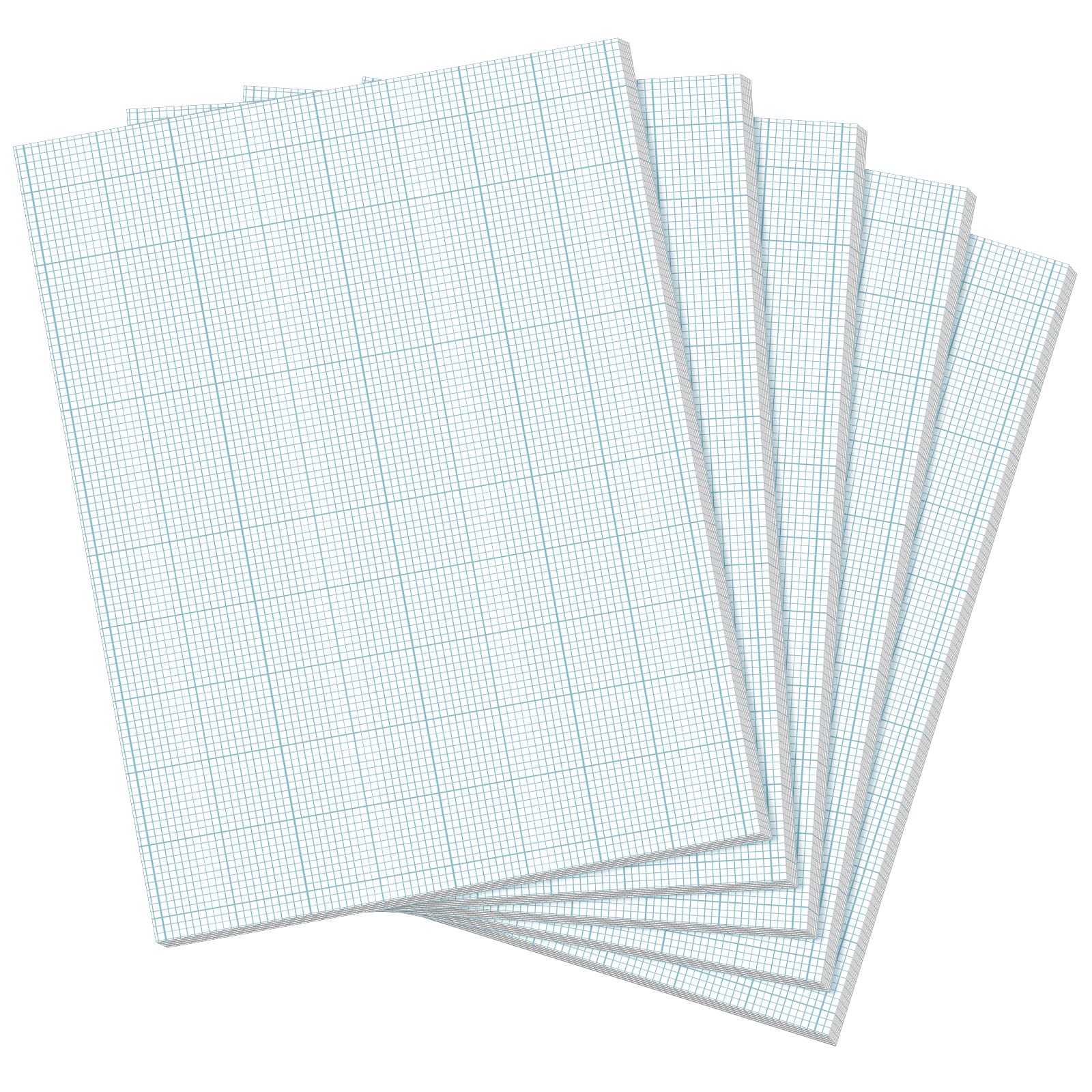 Eaasty 5 Pcs Quadrille Graph Paper 10 Squares Per Inch Cross Section Pads 500 Sheets 8.5 x 11 Inches Quadrille Pads Cross Section Notepad