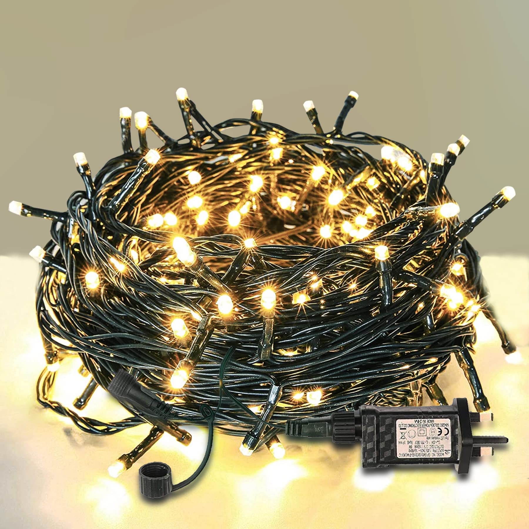 Zlmay Warm White Fairy Lights Plug In, Outdoor Garden String Lights Mains Powered, 30M 300Leds 8 Modes Christmas Tree Lights For Christmas, Party, Bedroom, Wedding, Indoor/Outdoor