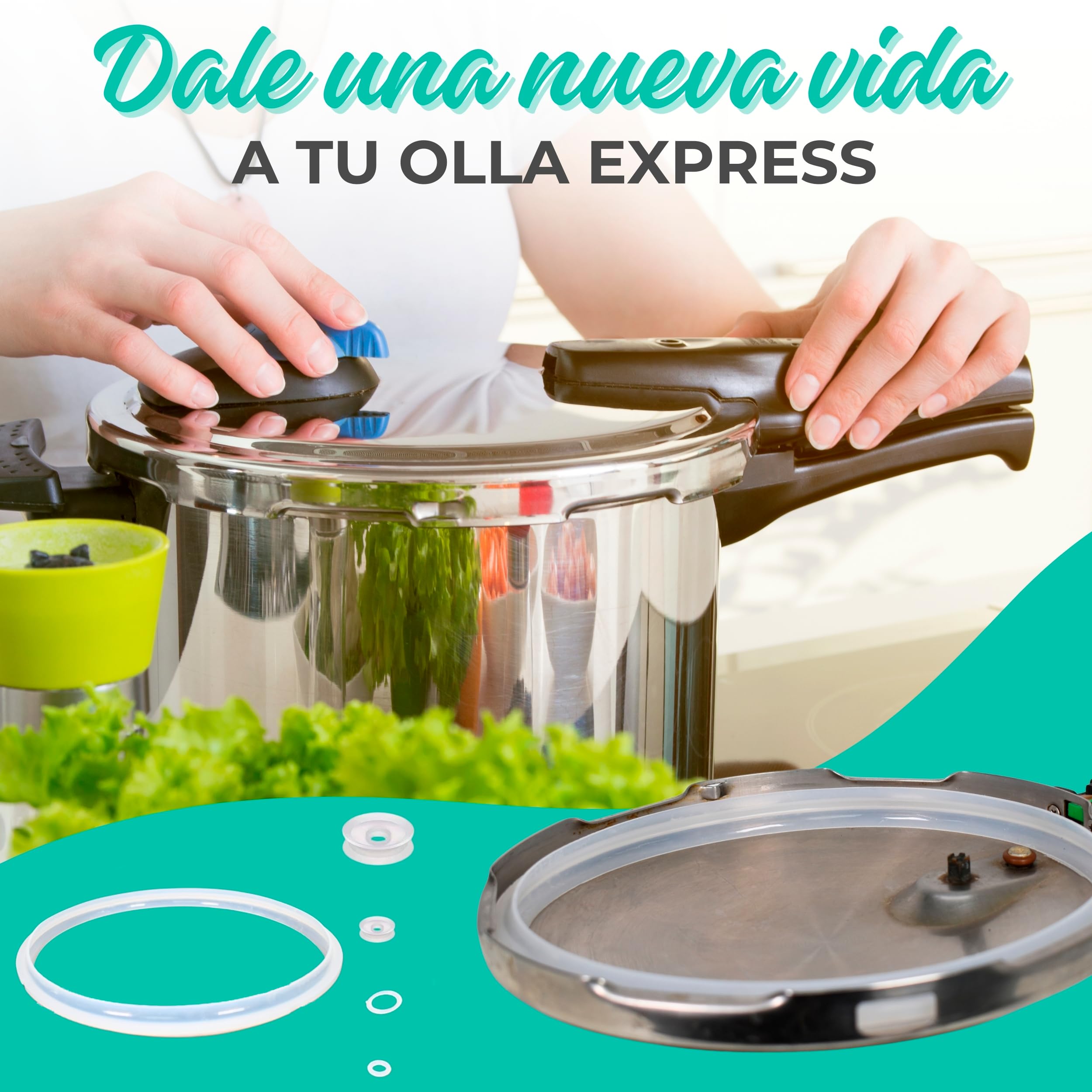 PACK Completo Goma Olla GM Accesorios para Ollas GM 5L/6L Compatibles con Series H Deluxe, B, C, D, E, F, G, Cecotec