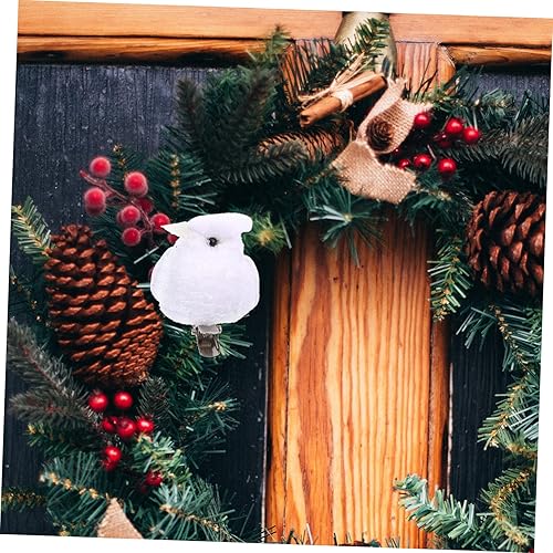 Miniatura 7 de COOPHYA Pájaros falsos 4 piezas de simulación de espuma para manualidades, paloma blanca, pájaro de jardín falso, pájaros artificiales, cardenales,