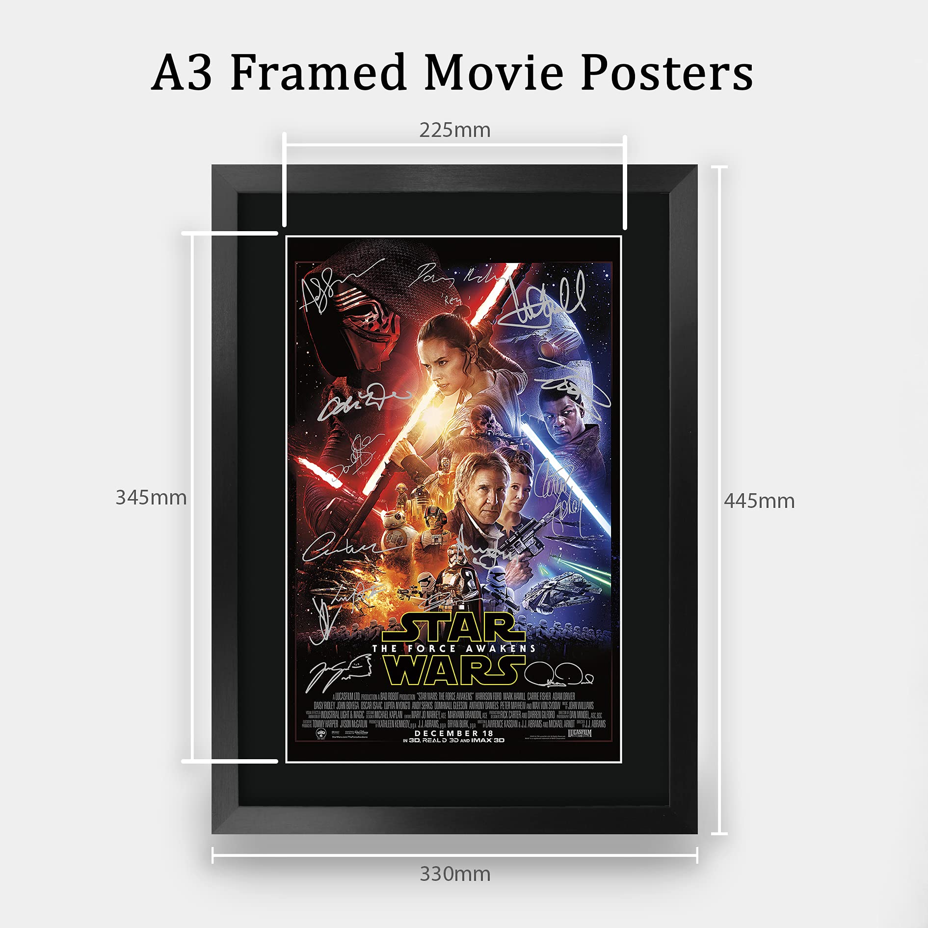 HWC Trading A3 FR The Force Awakens Star Wars Gifts Printed Poster Signed Autograph Picture for Movie Memorabilia Fans - A3 Framed - Image 2