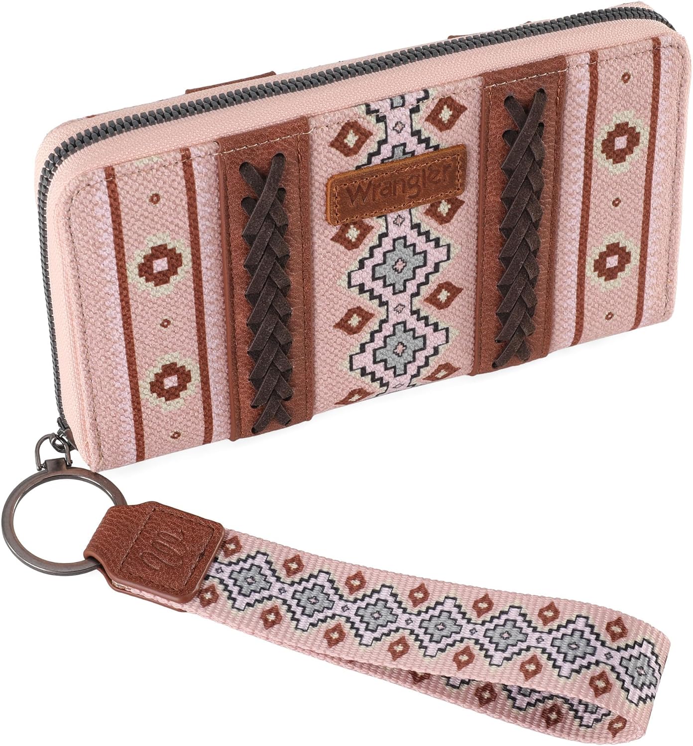 Wrangler Wallet Purse for Women Western Aztec Clutch Wristlet Wallet with Credit Card Holder