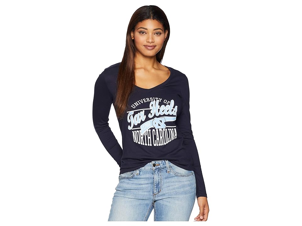 

Champion College North Carolina Tar Heels Long-Sleeve V-Neck Tee (Navy 2) Girl's T Shirt