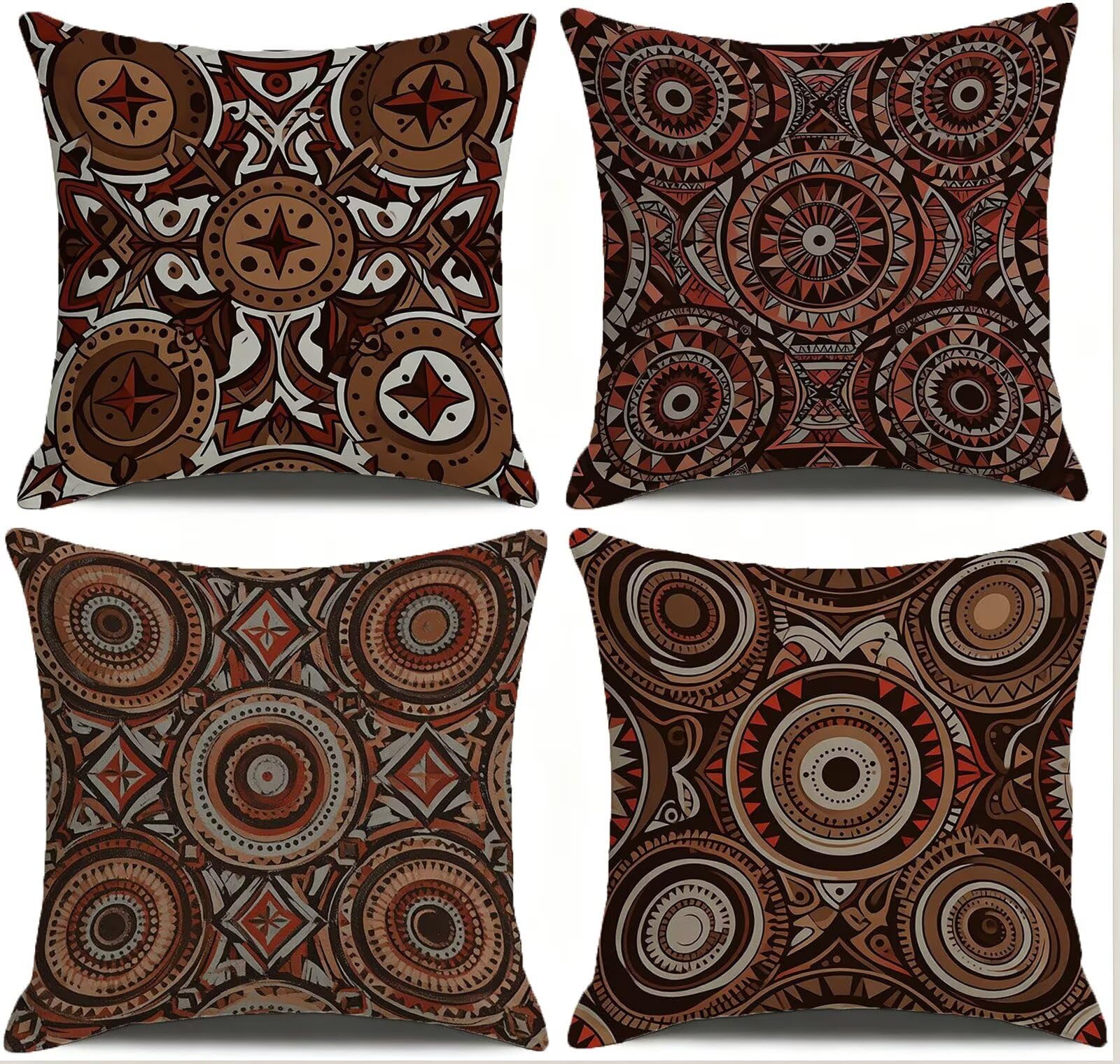 Cojines Exterior MarróN Funda Almohada 45x45cm Juego de 4, Cod-550