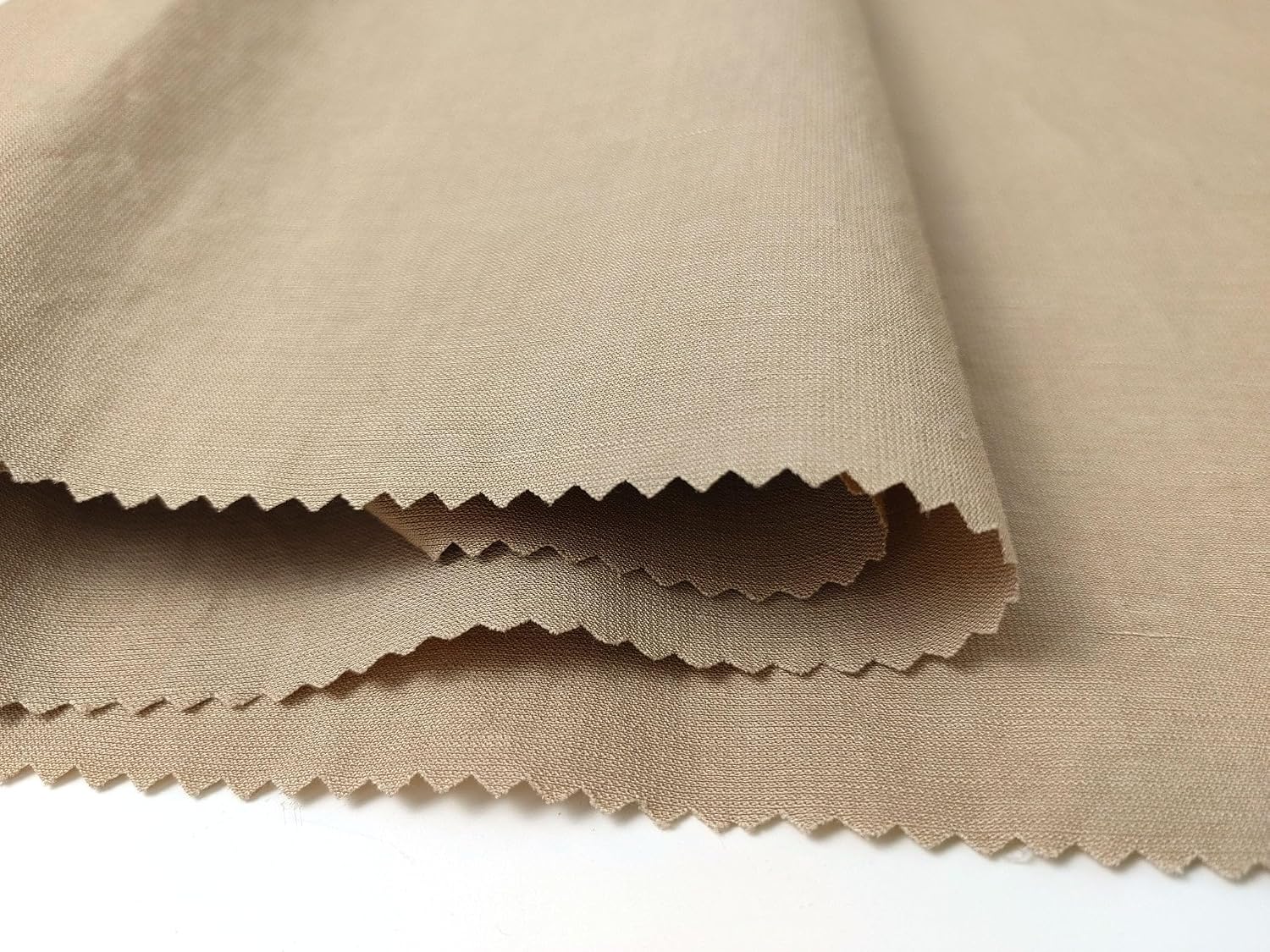 Soft Beige Linen Blend: Dobby Weave with Warp Span Stretch Fabric 7787 Beige