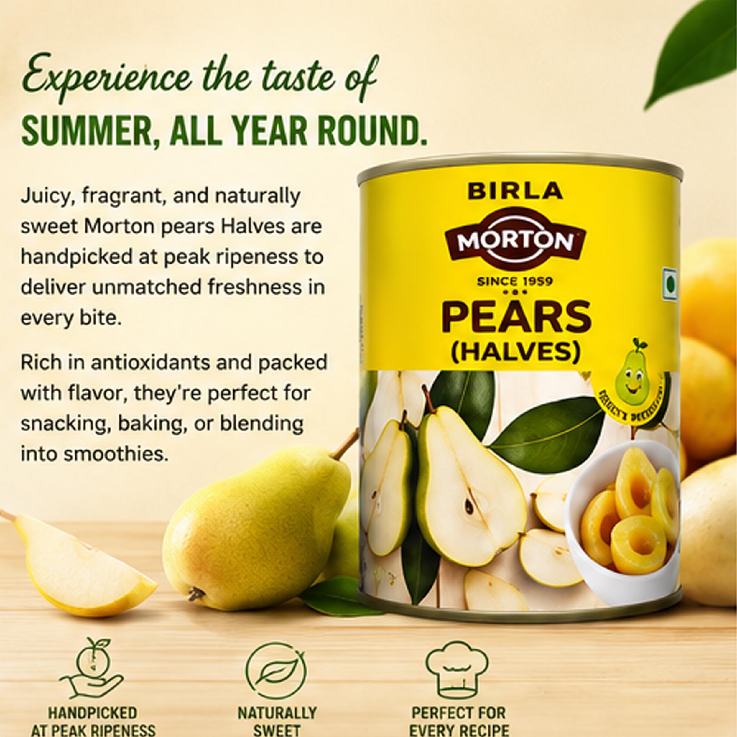 Birla Morton Pears Halves 850 Gm Pack of 2 3