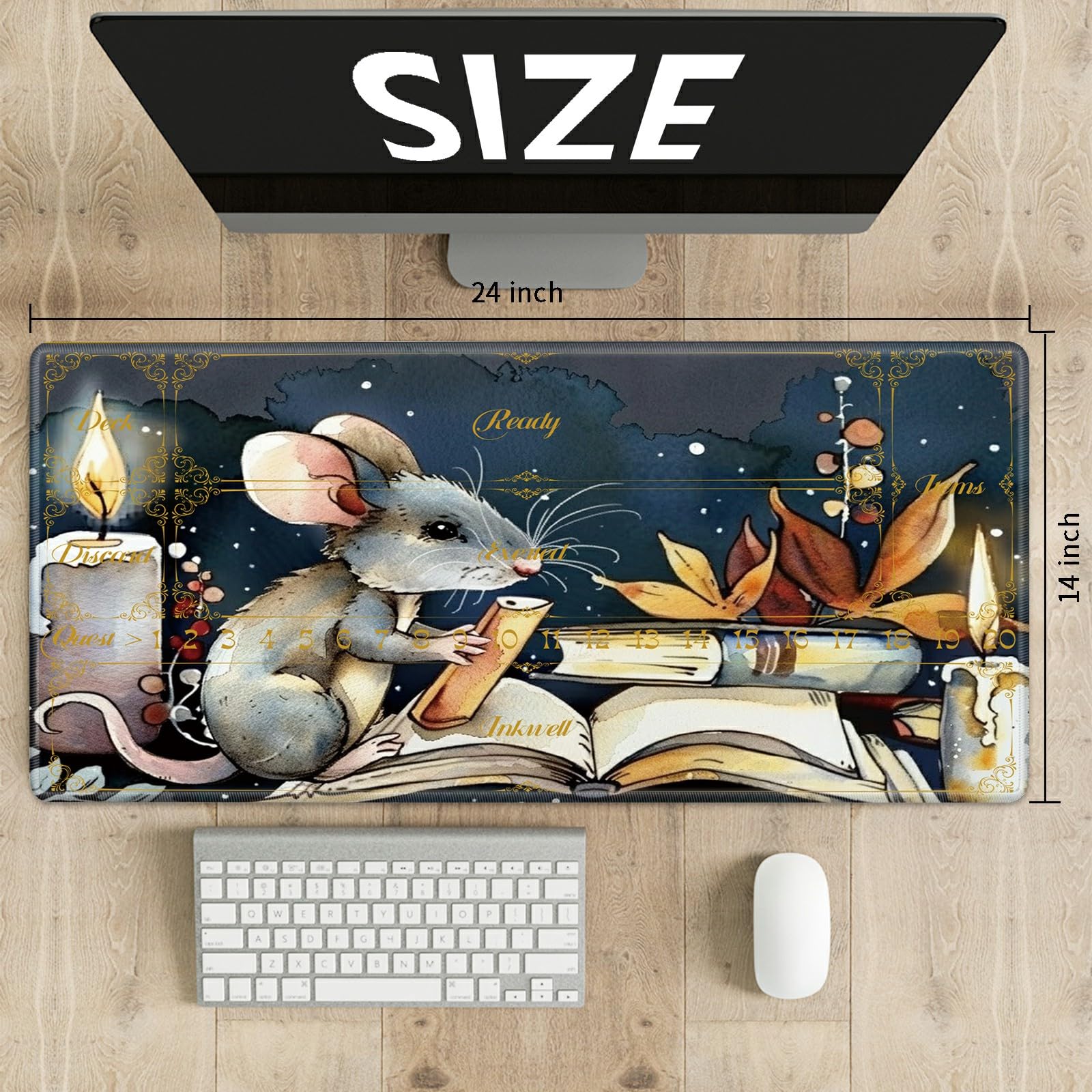 Amazon.com: TCG Playmat Board Game Mat Plus 50 Pcs Card Sleeves, 24 x 14  inches Durable Stitched Table Mats Games Mousepad with Zones for MTG RPG  CCG Trading Card Game Play Mat,