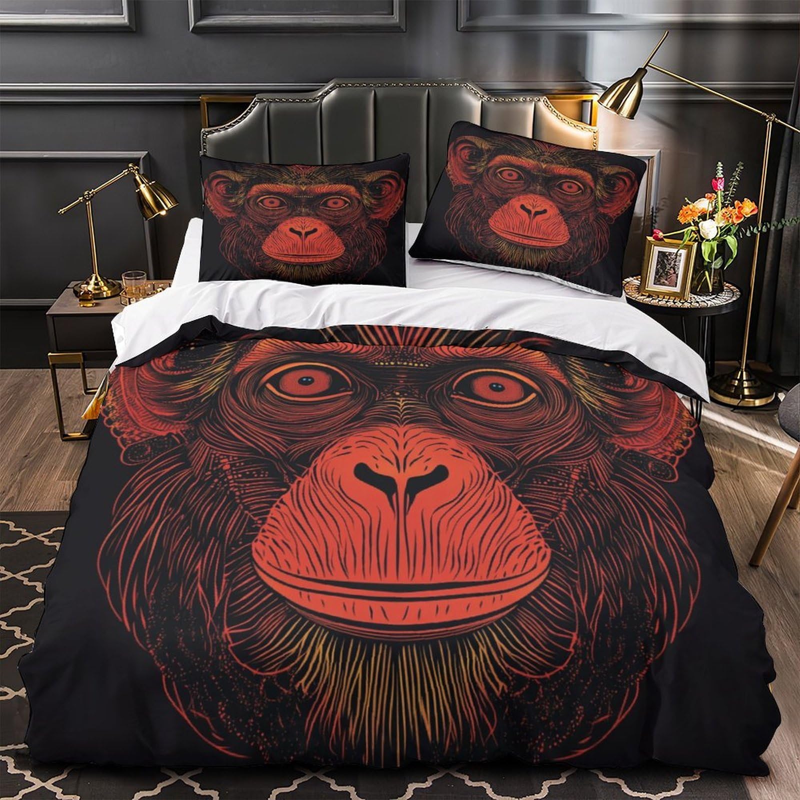 Housse de couette singe 3D pour décorer une chambre d'enfant