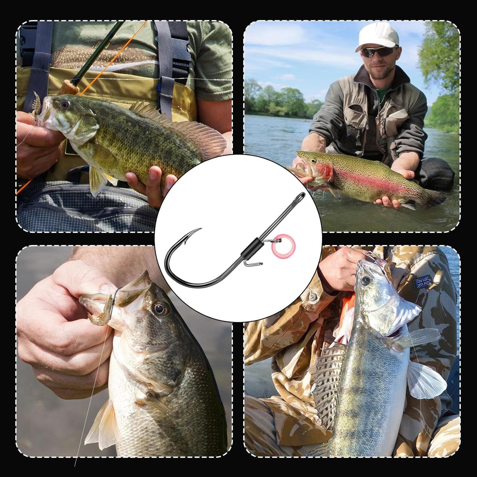 Hameçons Triple Pour Pêche Aux Crevettes – Lot De 10/15, Acier Haute Teneur En Carbone, Taille 1/0