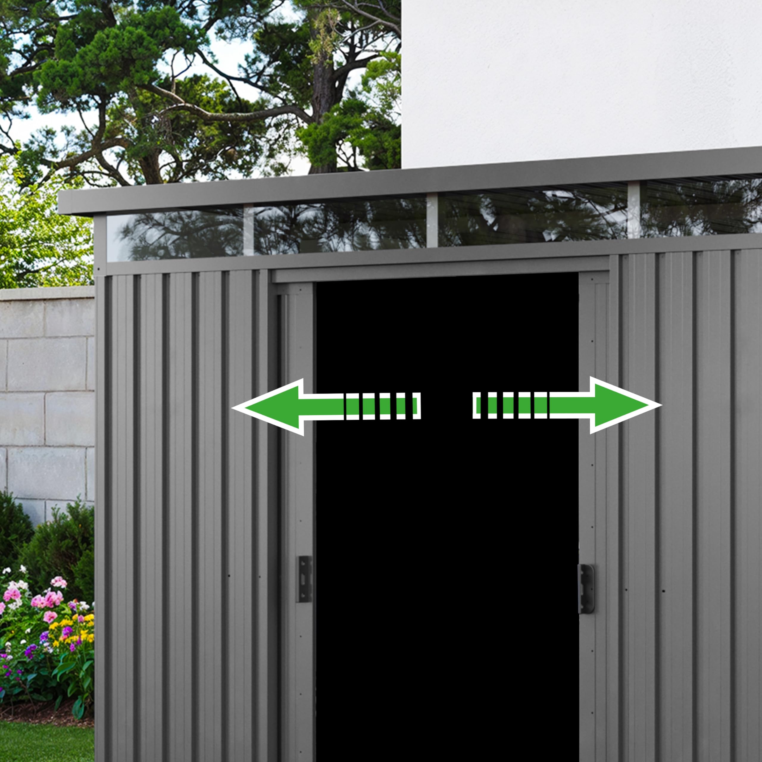 GFP Primeyard Casetta da giardino metallo 220x160x200 cm Armadio da esterno per attrezzi grigio