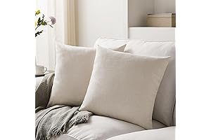 Ivory Meeko Pillow Covers: Soft Linen Farmhouse Chic