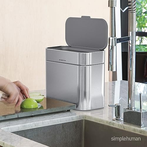 Miniatura 2 de Simplehuman - Contenedor de compostaje desmontable, acero inoxidable pulido Acero inoxidable cepillado