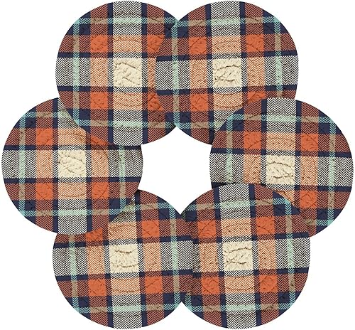 Miniatura 2 de Drink Coasters Set Set with Holder 6 Pack Coasters for Drinks Minimalist Coasters Porta Vasos para Mesas Scottish Tartan Plaid Pattern