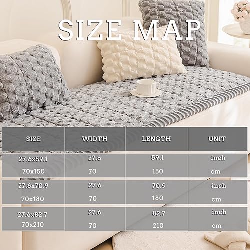 Miniatura 4 de Funda de sofá para perros, fundas de sofá mullidas para mascotas, jacquard geométrico, coral, apta para mascotas, lavable, antideslizante, protector