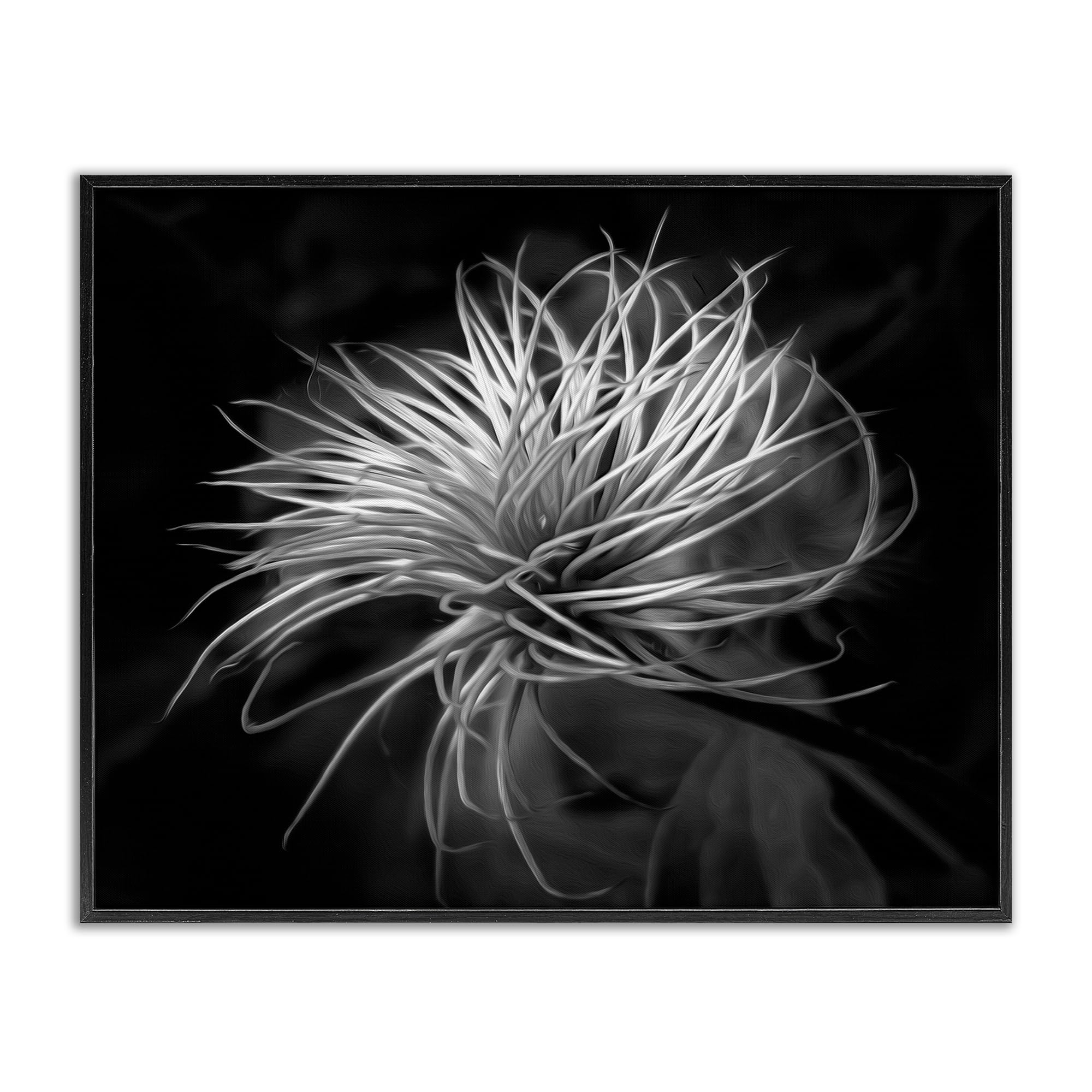 'Twisting Botanical Leaves Contrast'| Framed Giclee Art