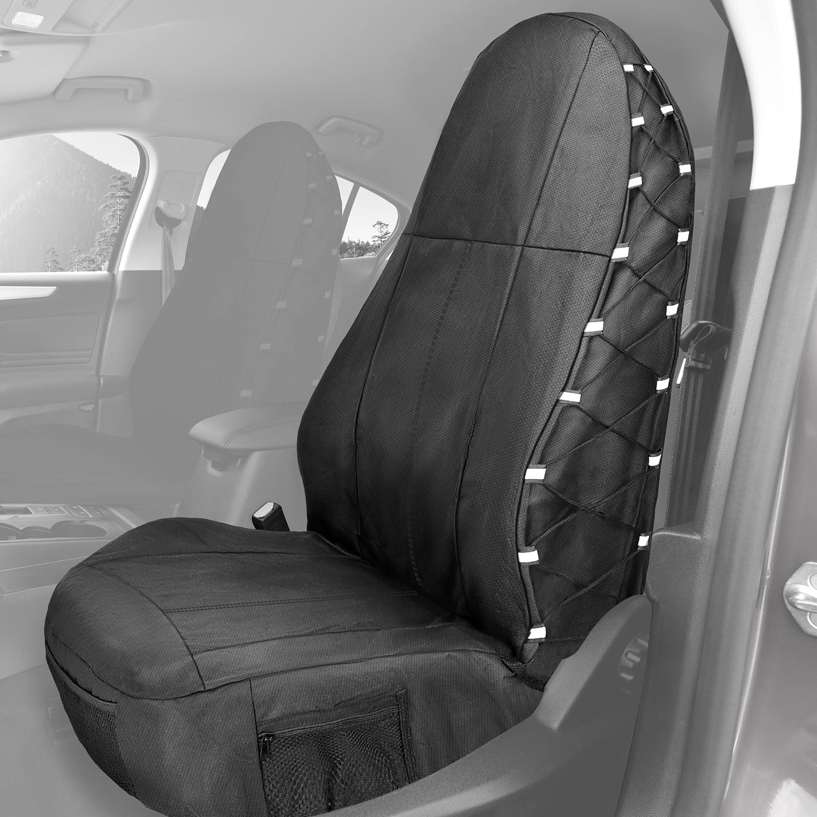 Fundas de Asiento de Coche para Camiones, Impermeables, 1 Pieza, Overol para camión, Cubo, Color Negro, Fundas de Asiento de protección para camioneta/SUV/RV/Van