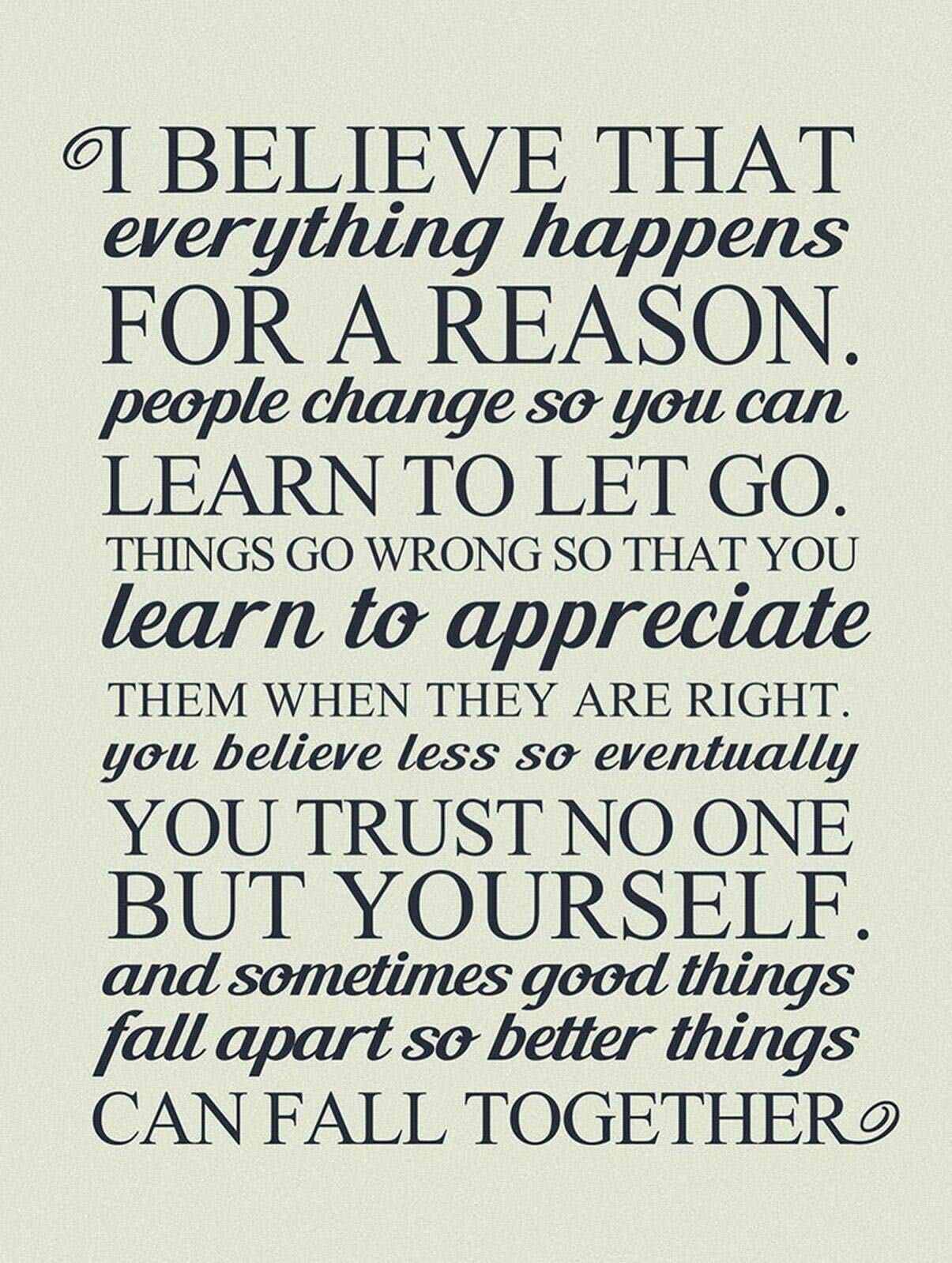 I Believe Everything Happens Retro Metal Tin Sign Vintage Aluminum Sign for Home Coffee Wall Decor 8x12 Inch