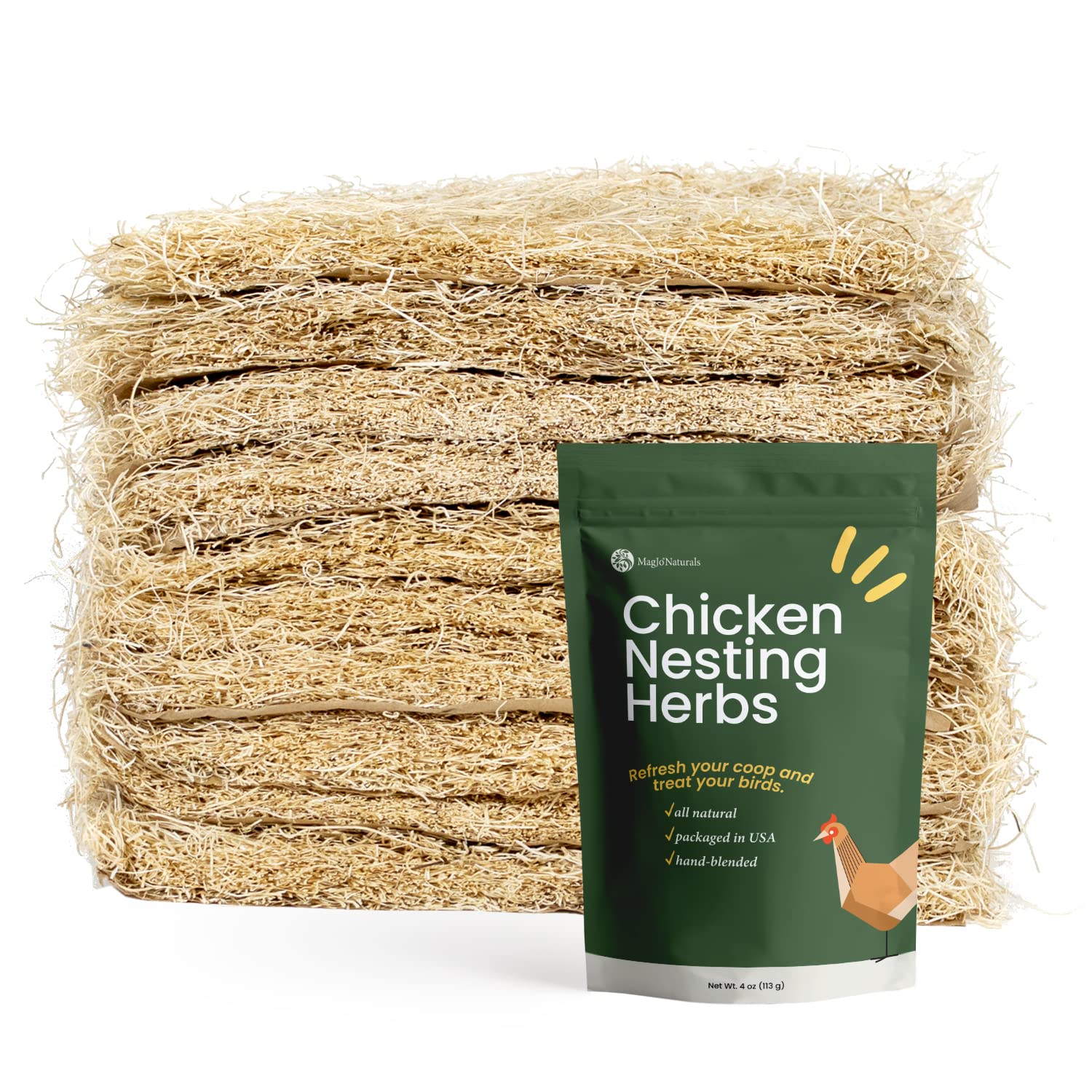 MagJo Pet Natural Aspen Shaving Nesting Liners (10 Pack with 4 Ounce Herb Packet)