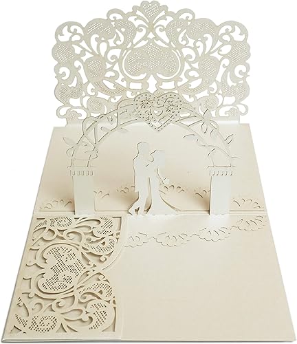 Tarjeta emergente Dekali Designs de boda, con sobre, tarjeta de boda cristiana con versículo bíblico sobre el amor, blanco, 5.0 x 7.0 pulgadas, para