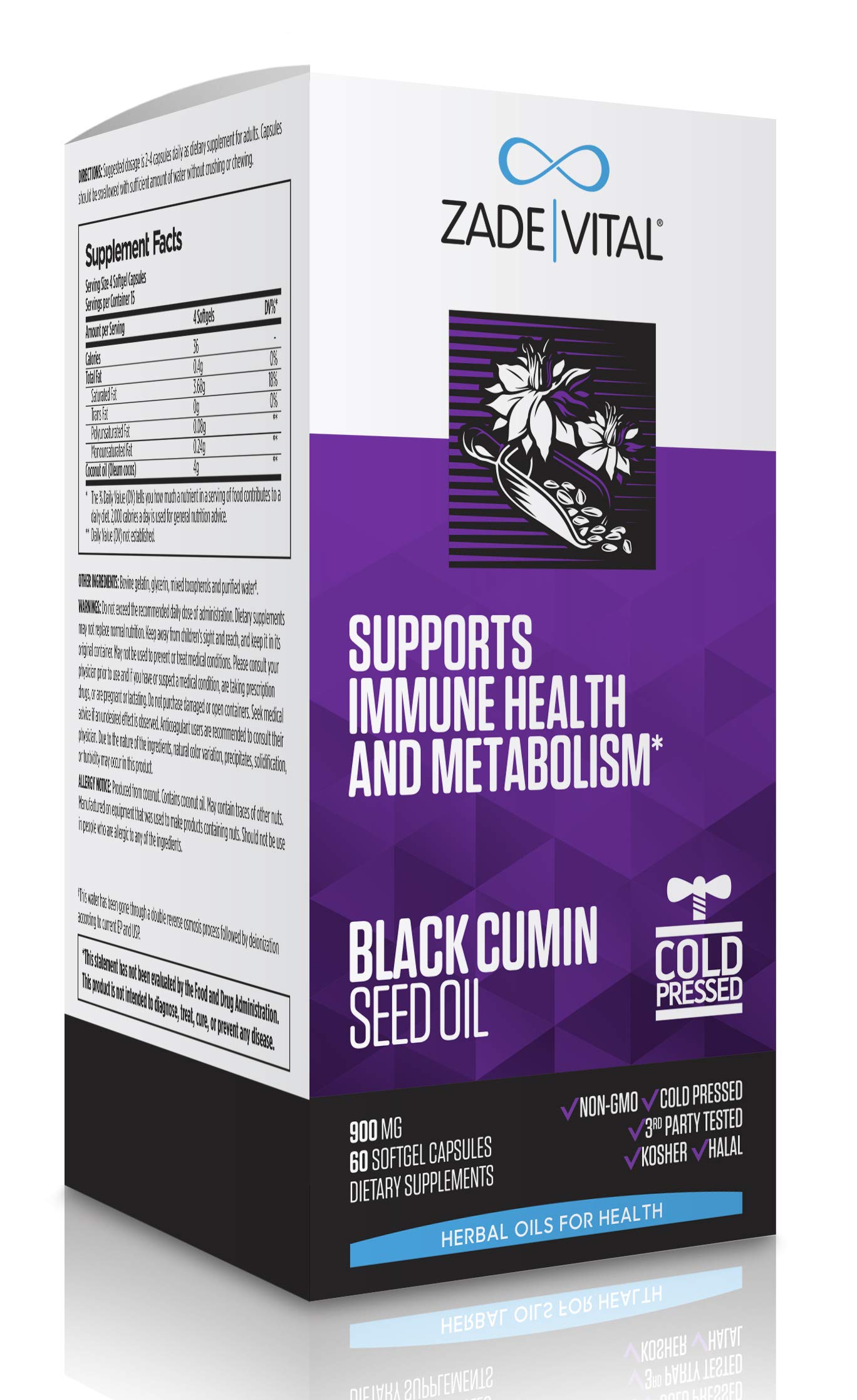 Amazon.com: Zade Vital Black Cumin Seed Oil, Supports Healthy