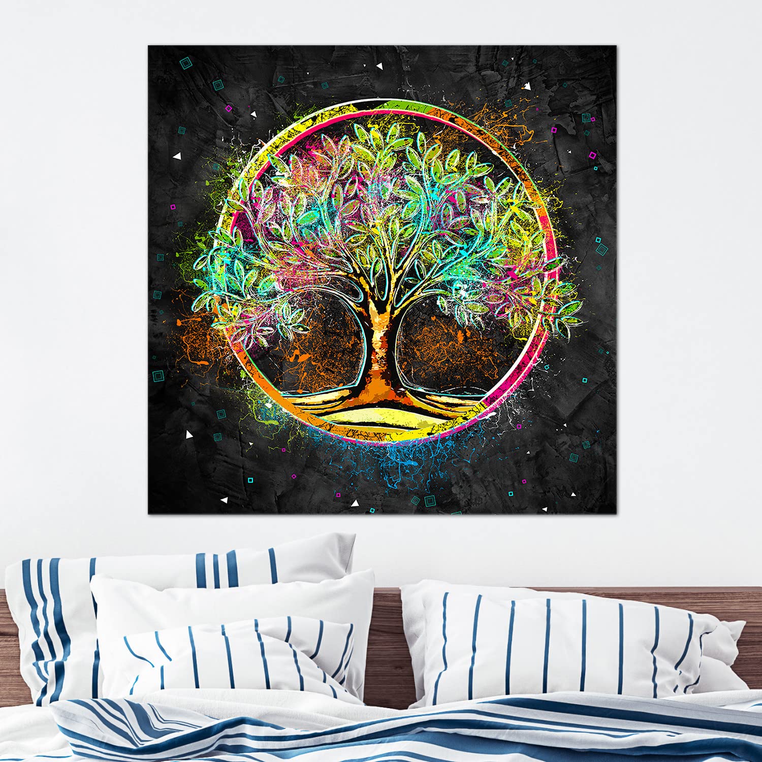 Tableau Multi-panneaux « Le Jardin Des Délices » Sur Plexiglas Acrylique - 3 Pièces (40x100cm + 100x100cm + 40x100cm) - Prêt à Accrocher - 10
