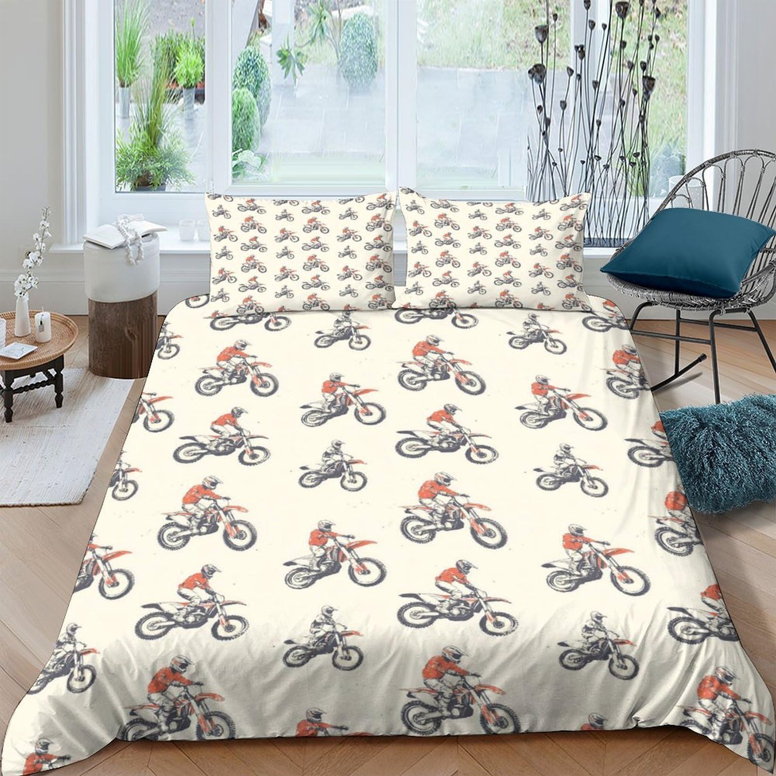 Ctjqhvkz Style-4 3D Printed Cycling Rider Fitted Sheet Microfiber Soft Breathable Bike Print Mattress Cover For Bedroom Dorm Decor Single（135X200cm）