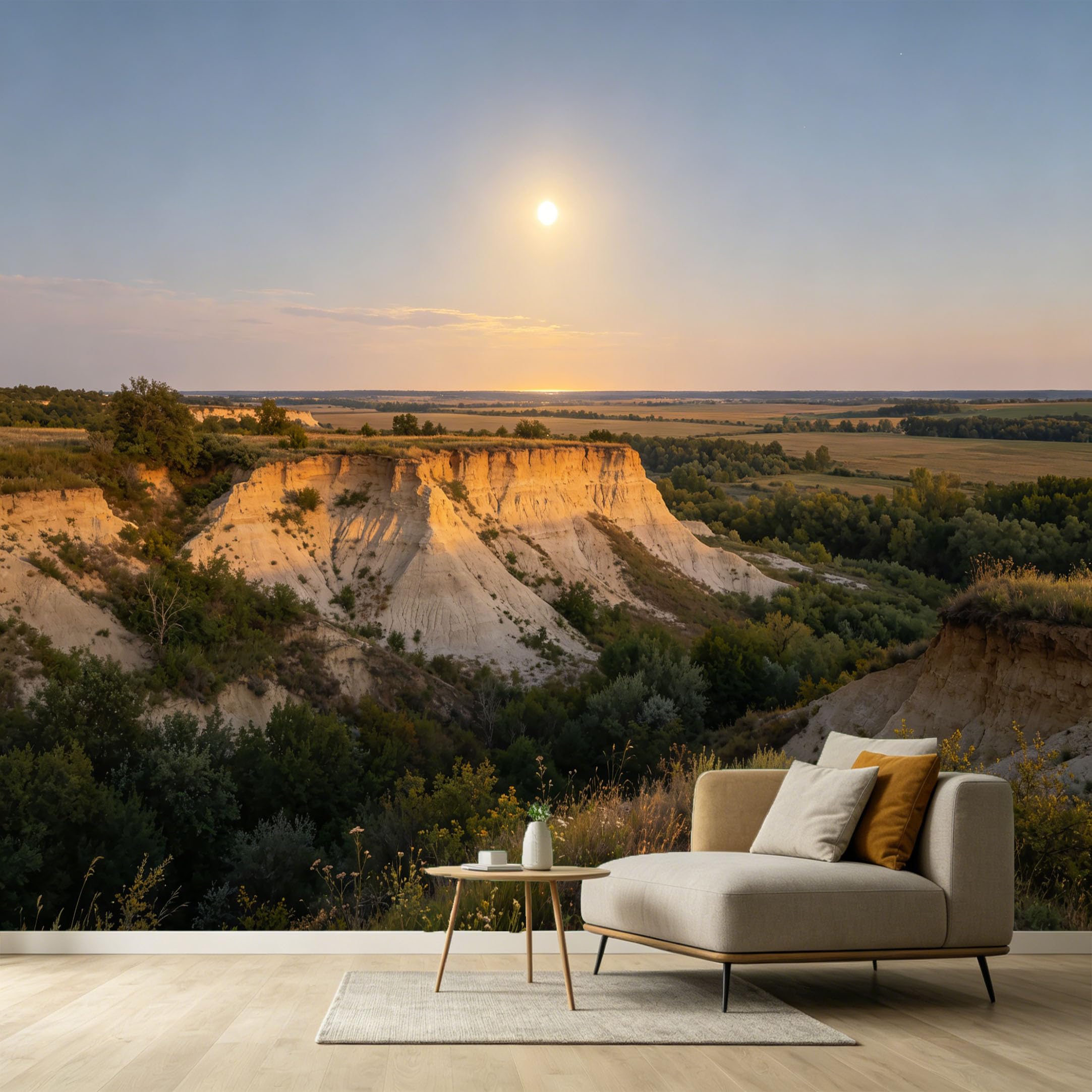Custom Size Wall Murals Sunset Desert Plateau Landscape Natural Scenery SelfAdhesive Wall Fabric Removable Large Wallpaper for Photo Living Room Interior Decor