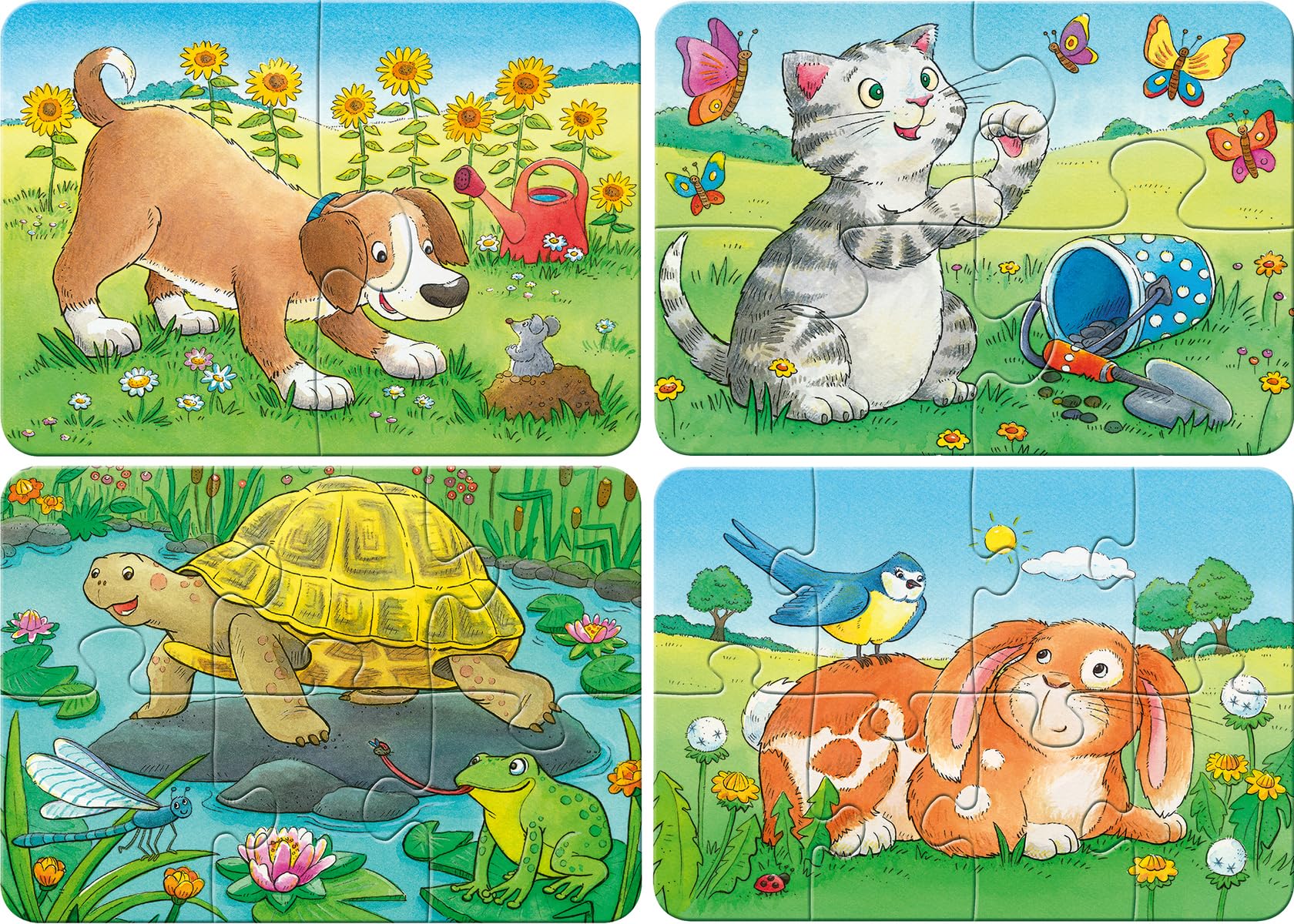 Niedliche Haustiere. My first Puzzle. 4 Motive