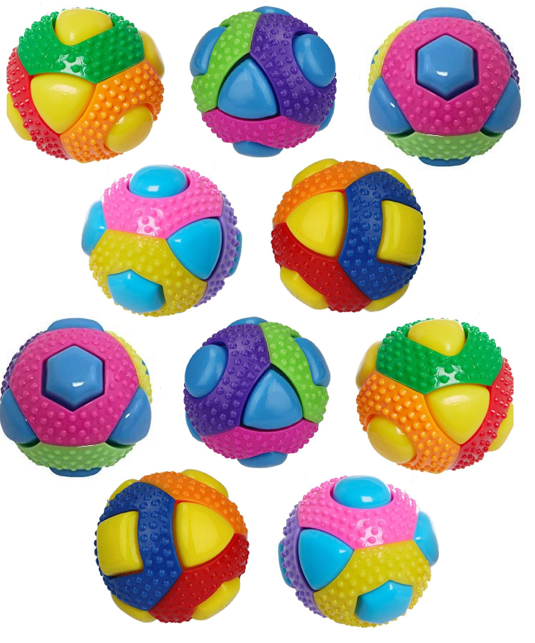Ruff Dog Toy Balls 3 Hard Yet Soft Gum Massage Nub 8 Interactive Squeak Buttons Colors Vary 10