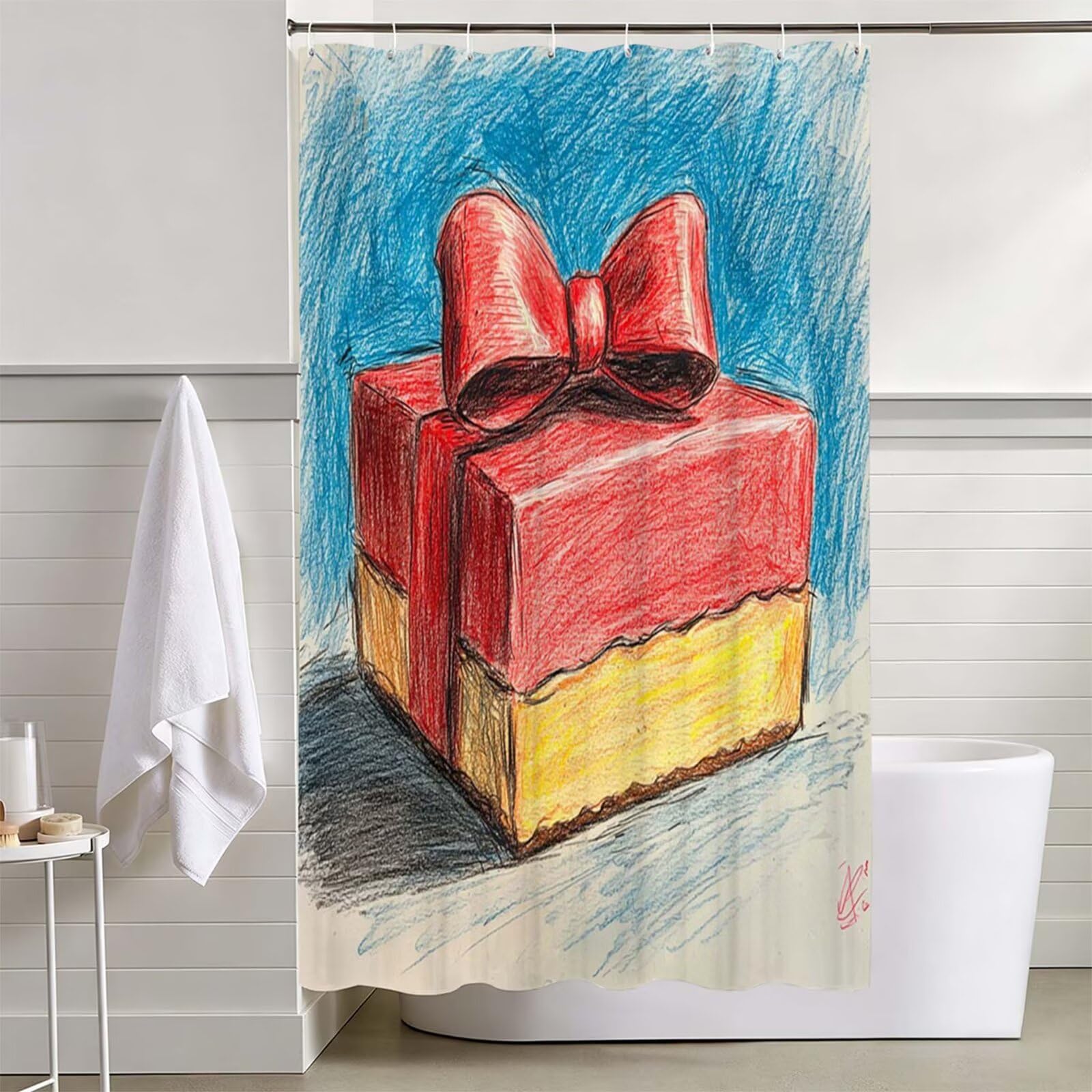 Tenda Doccia blu, Tende per Doccia Extra Lunga 180x180cm L-100