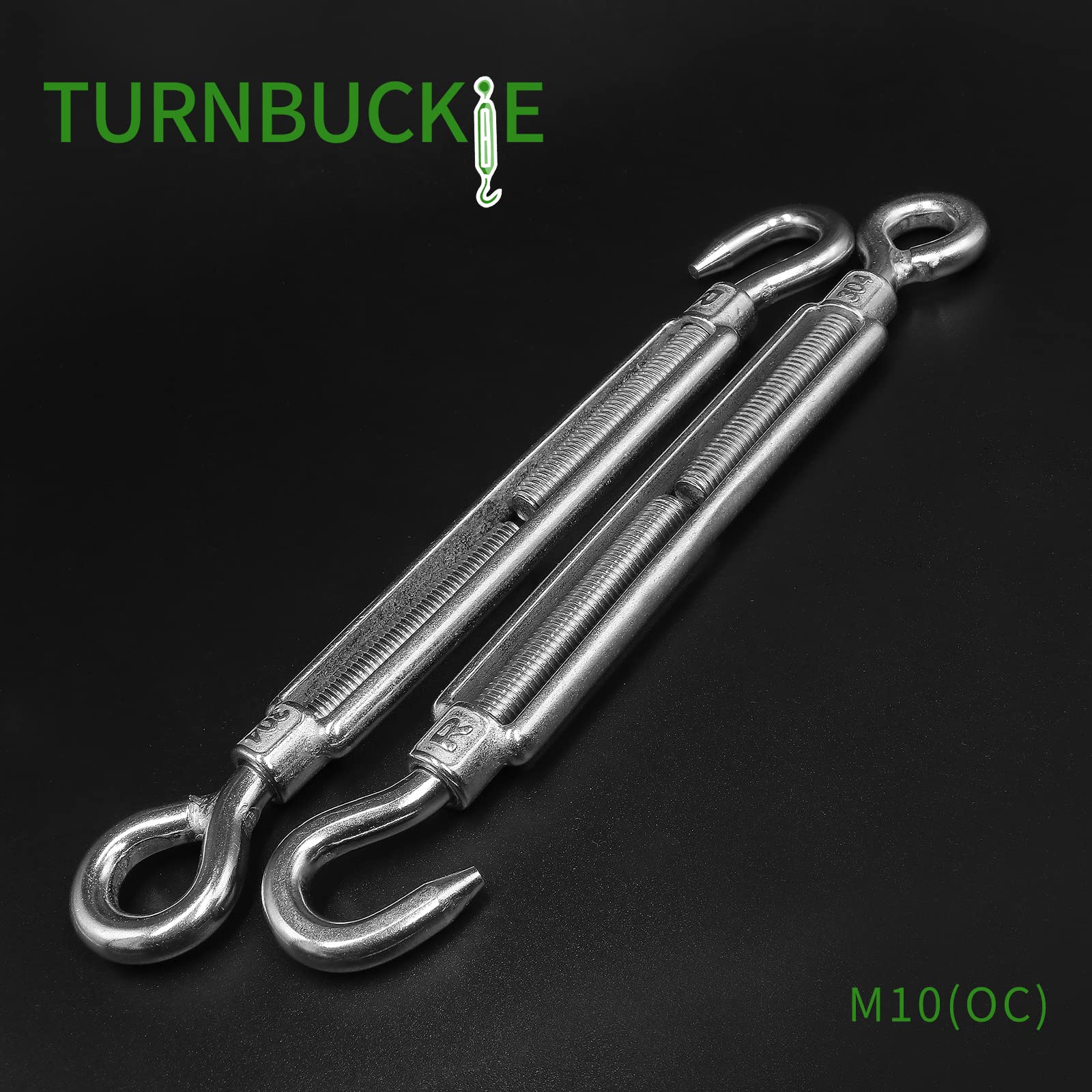 Tendeur Oeil Crochet Inox Kit Tendeurs Et Raccords Câble Acier Inoxydable - 4 Tendeurs M6, 16 Pinces Câble M3 - Pour Suspension Et Sécurité Tendeurs Pinces Suspension