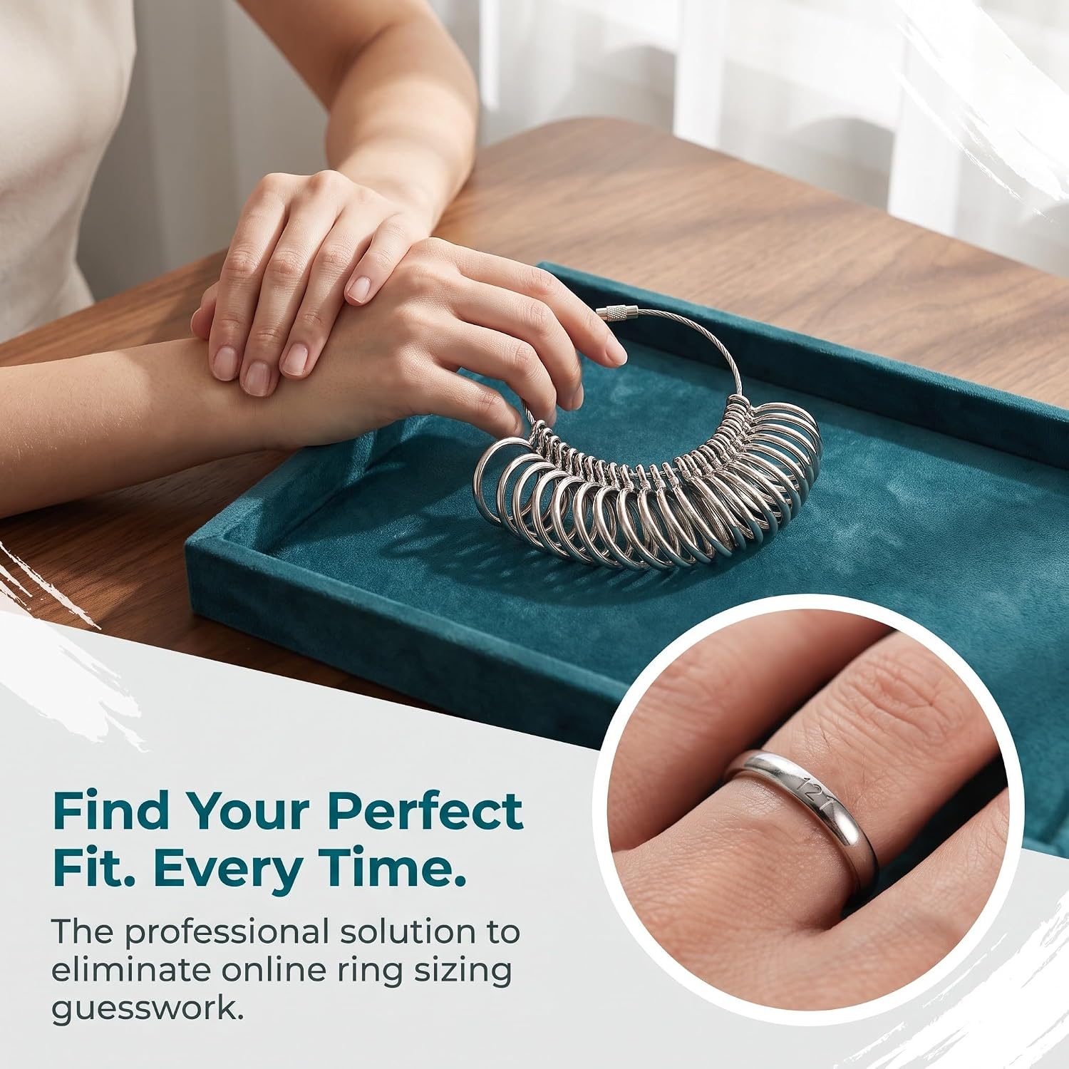 Metal Ring Sizer Gauge for Finger Measurement, US Size 0-15